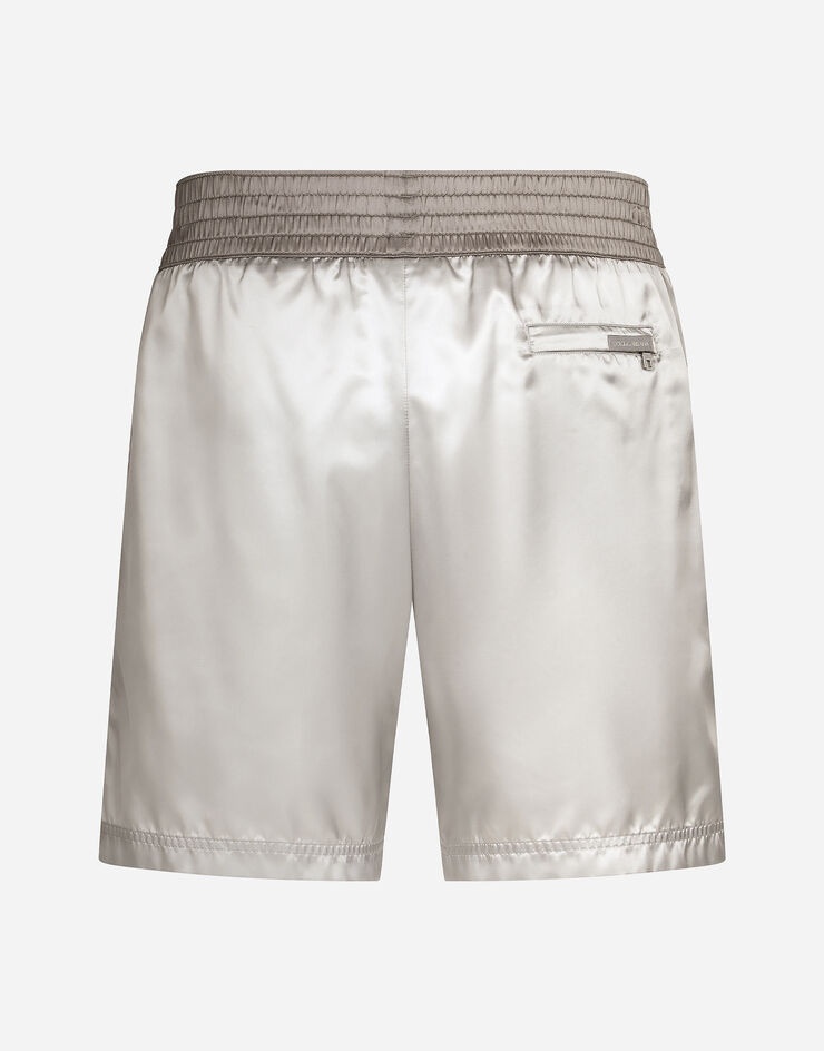 Mid-length swim trunks with bands and logo tag - 2