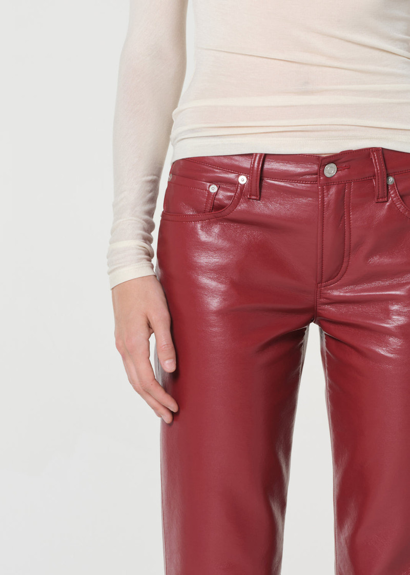 LOW RISE SLIM (RECYCLED LEATHER) IN BRICK 4