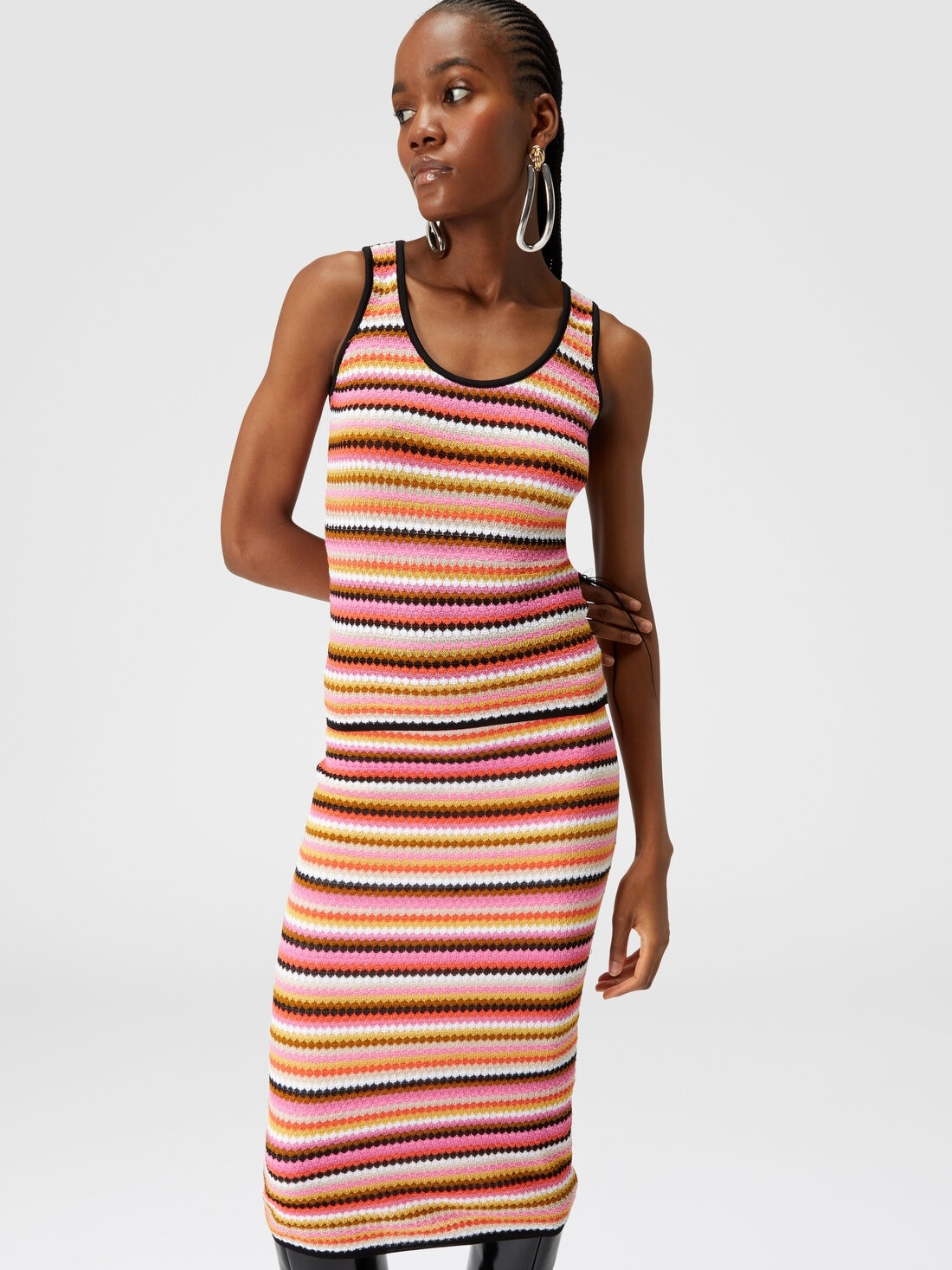 Striped cotton and viscose tank top - 4
