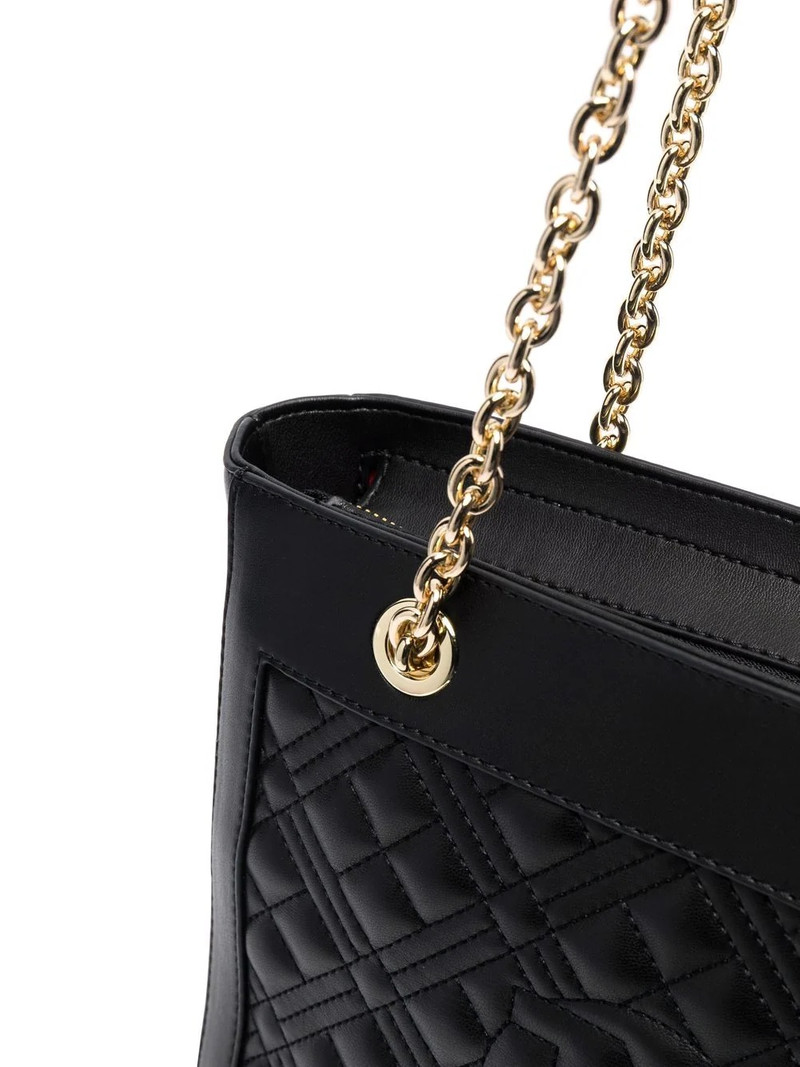 logo-lettering quilted tote bag 5