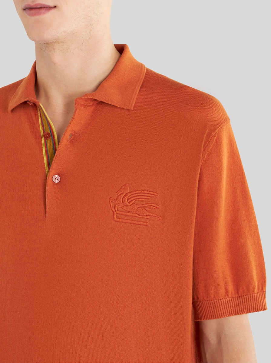 CASHMERE AND COTTON POLO SHIRT WITH LOGO - 3