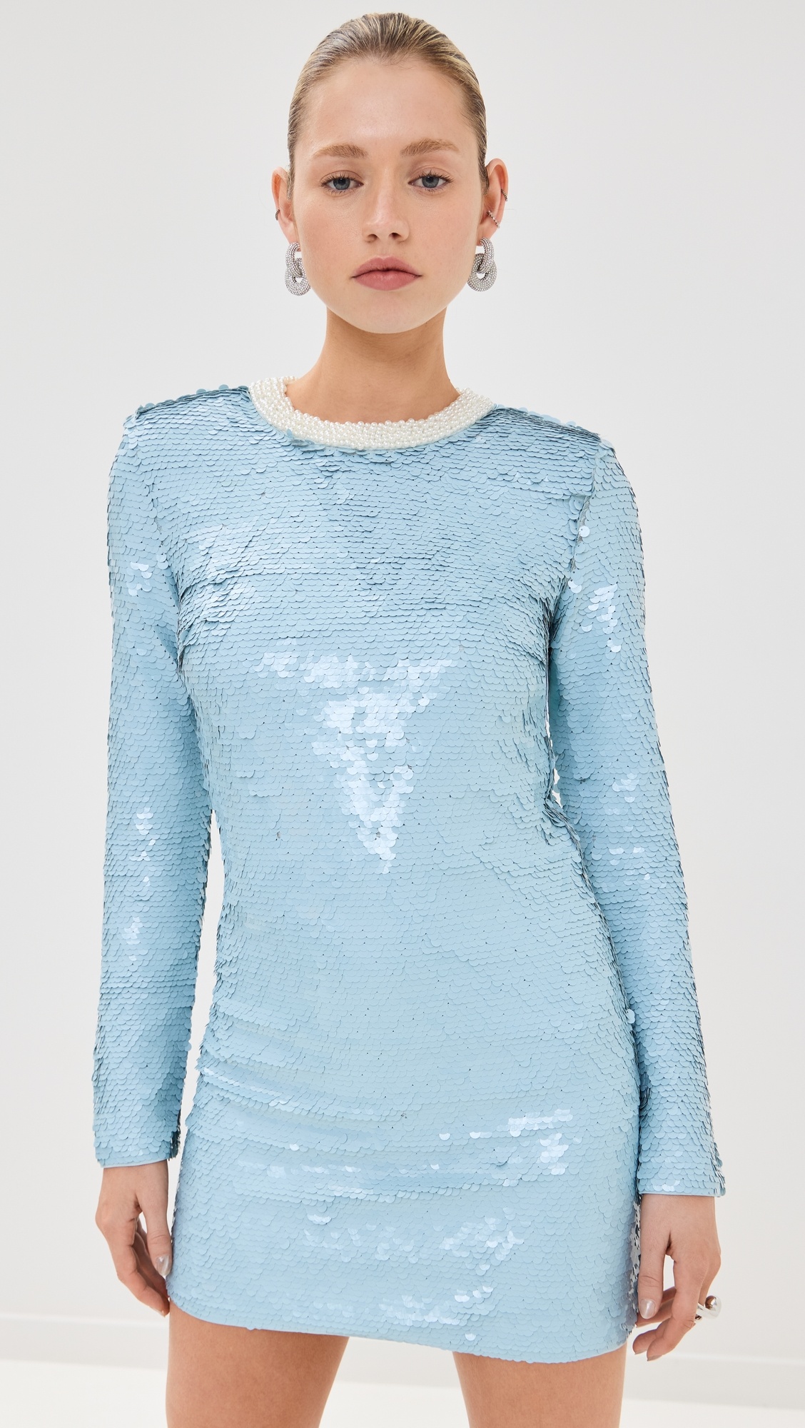 self-portrait Blue Sequin Mini Dress shopbop REVERSIBLE