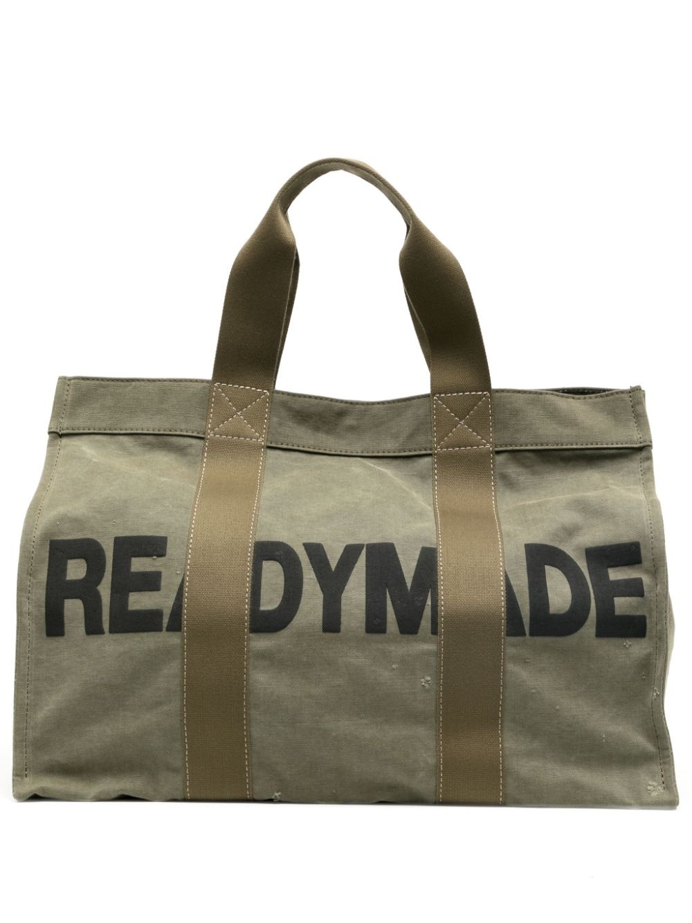 logo-print cotton-canvas tote abg - 1