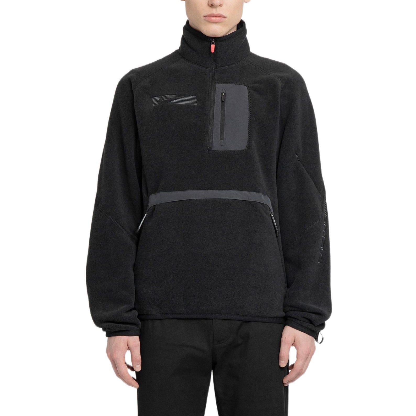 Nike x Travis Scott Solid Color Half Zipper Pocket Stand Collar Casual Jacket 'Black' DM1283-010 - 3