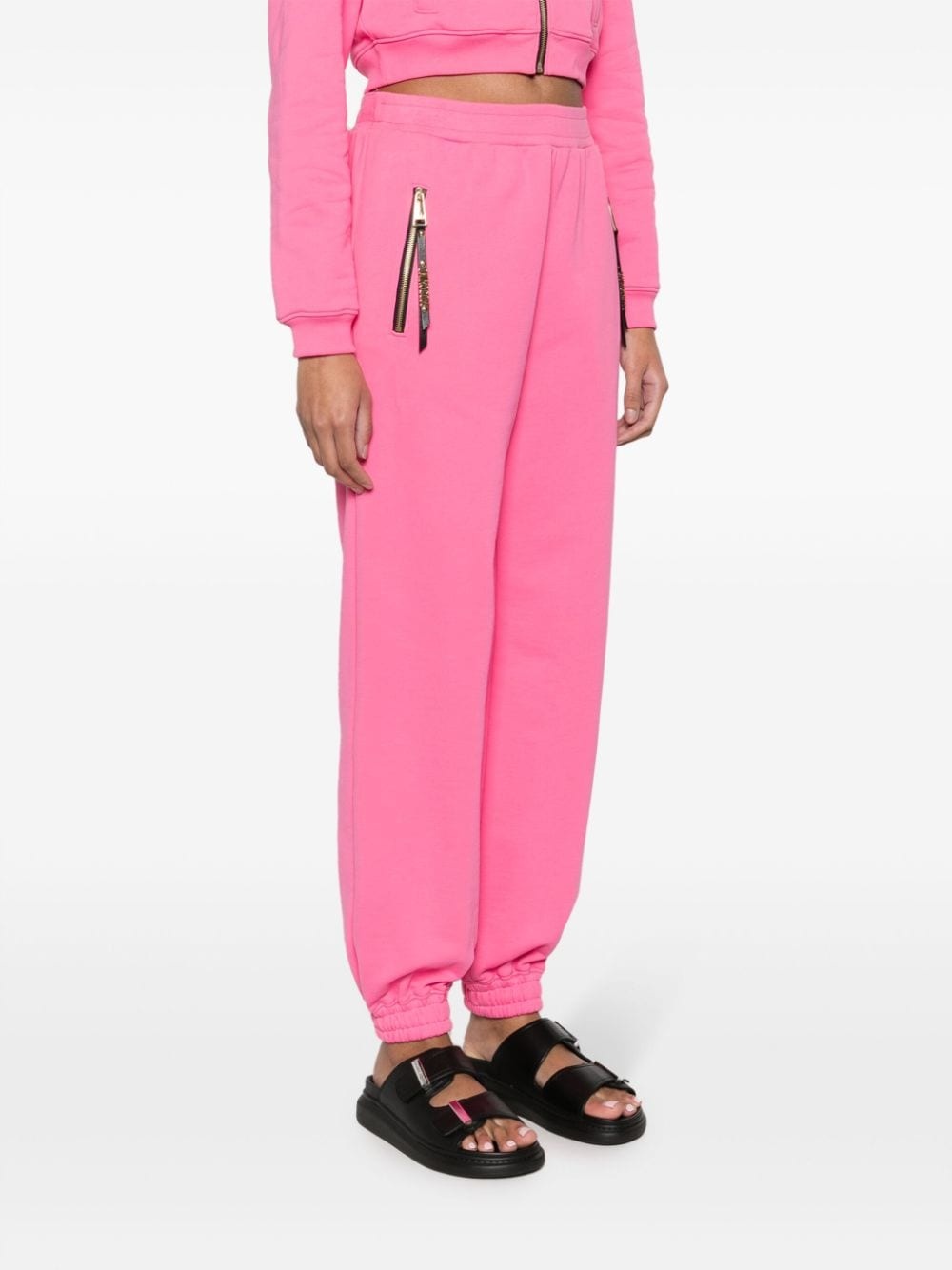 logo-lettering jersey track pants - 4