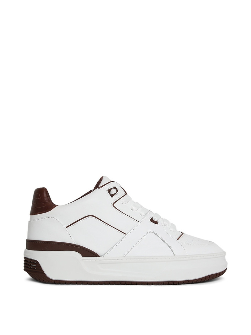 Luxury Courtside Low White And Burgundy - 1