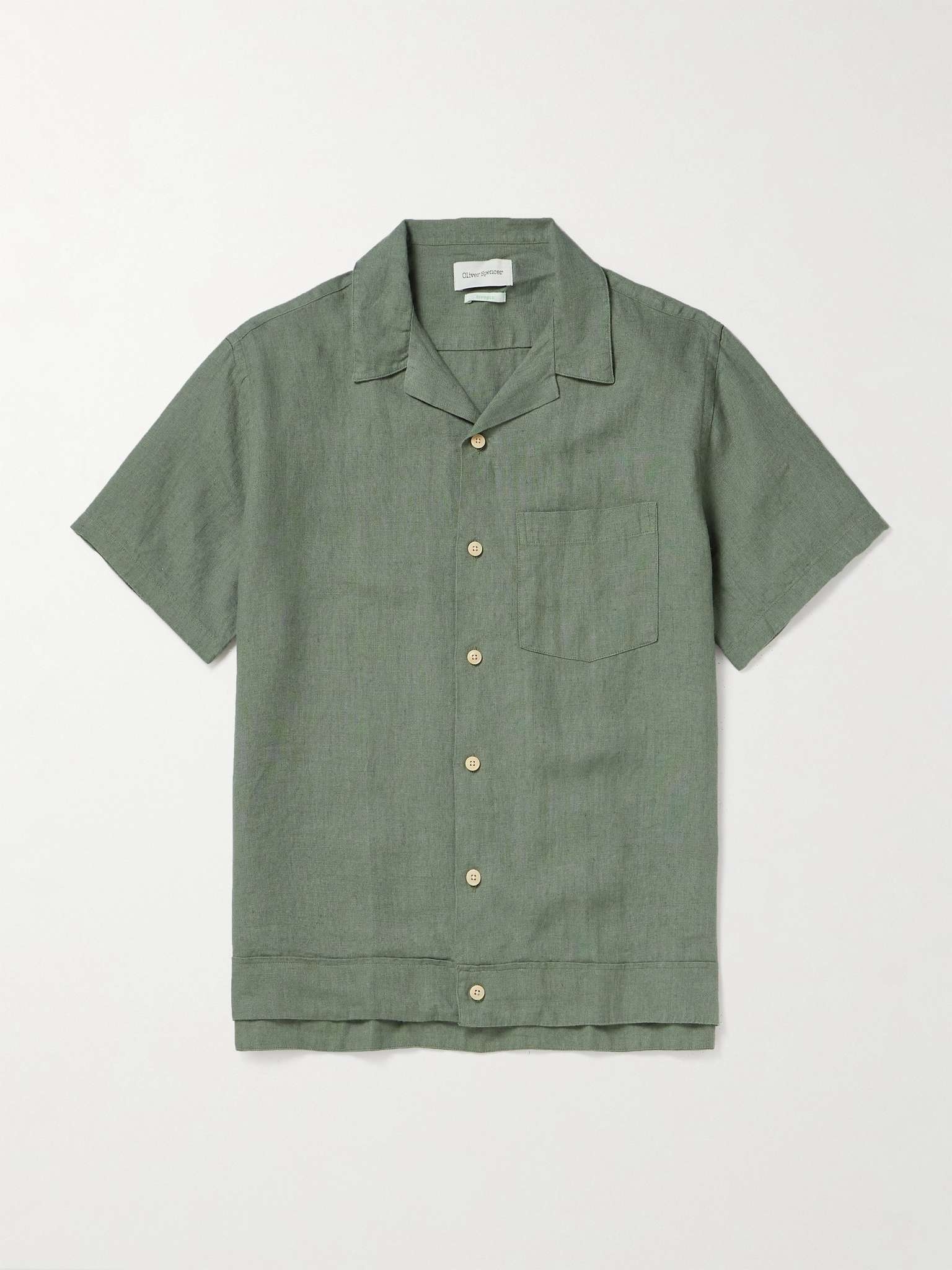 Camp-Collar Linen Shirt - 1