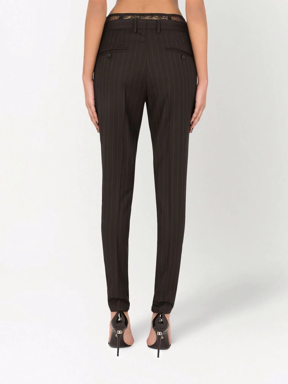 pinstriped tailored slim-fit trousers - 4