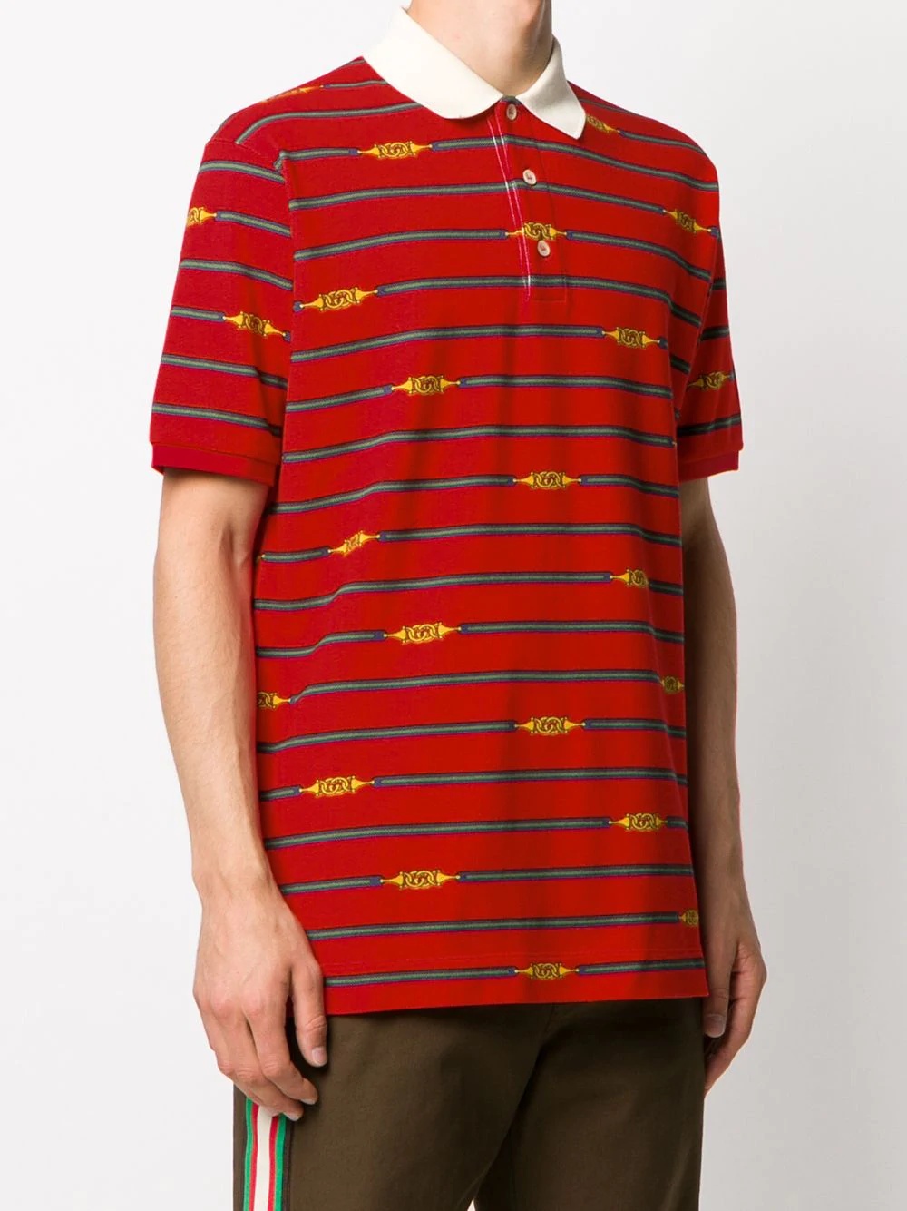 Horsebit striped polo shirt - 3