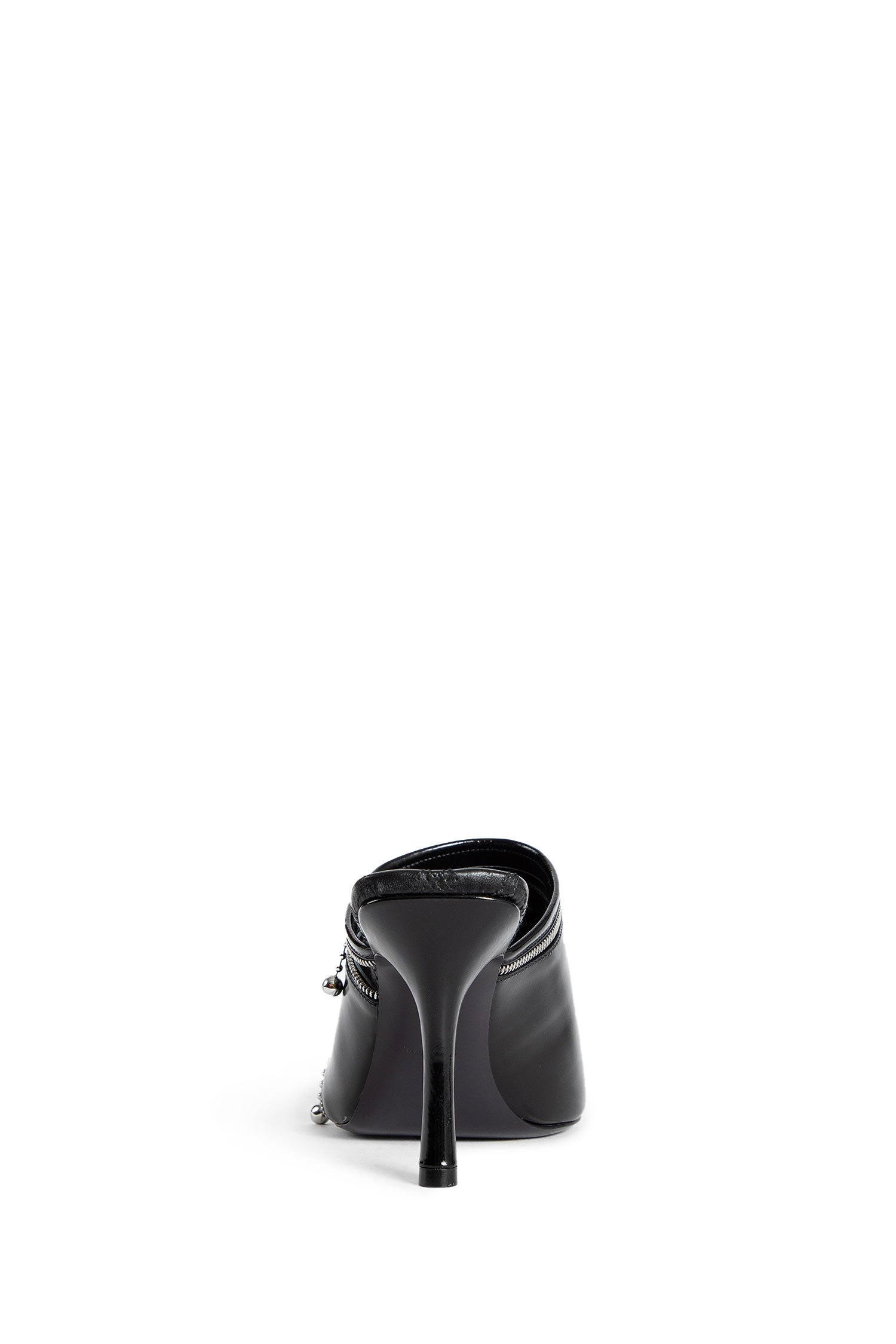 サンダル・ミュール Burberry SS24 Black leather Peep mules (8080259 A1189) Burberry Peep 85mm Leather Slip-On Sandals, Brand Size 38