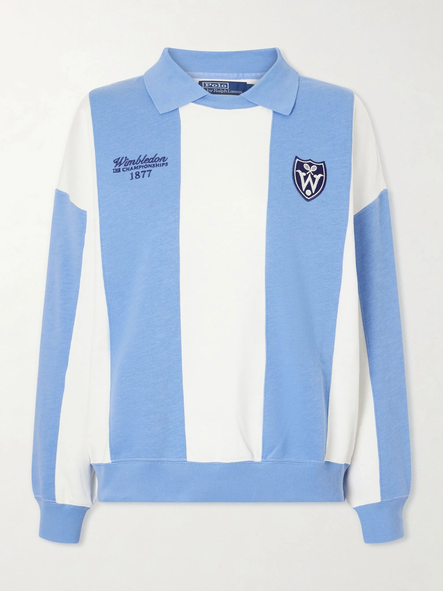 + Wimbledon logo-embroidered cotton-blend sweater Blue - 1