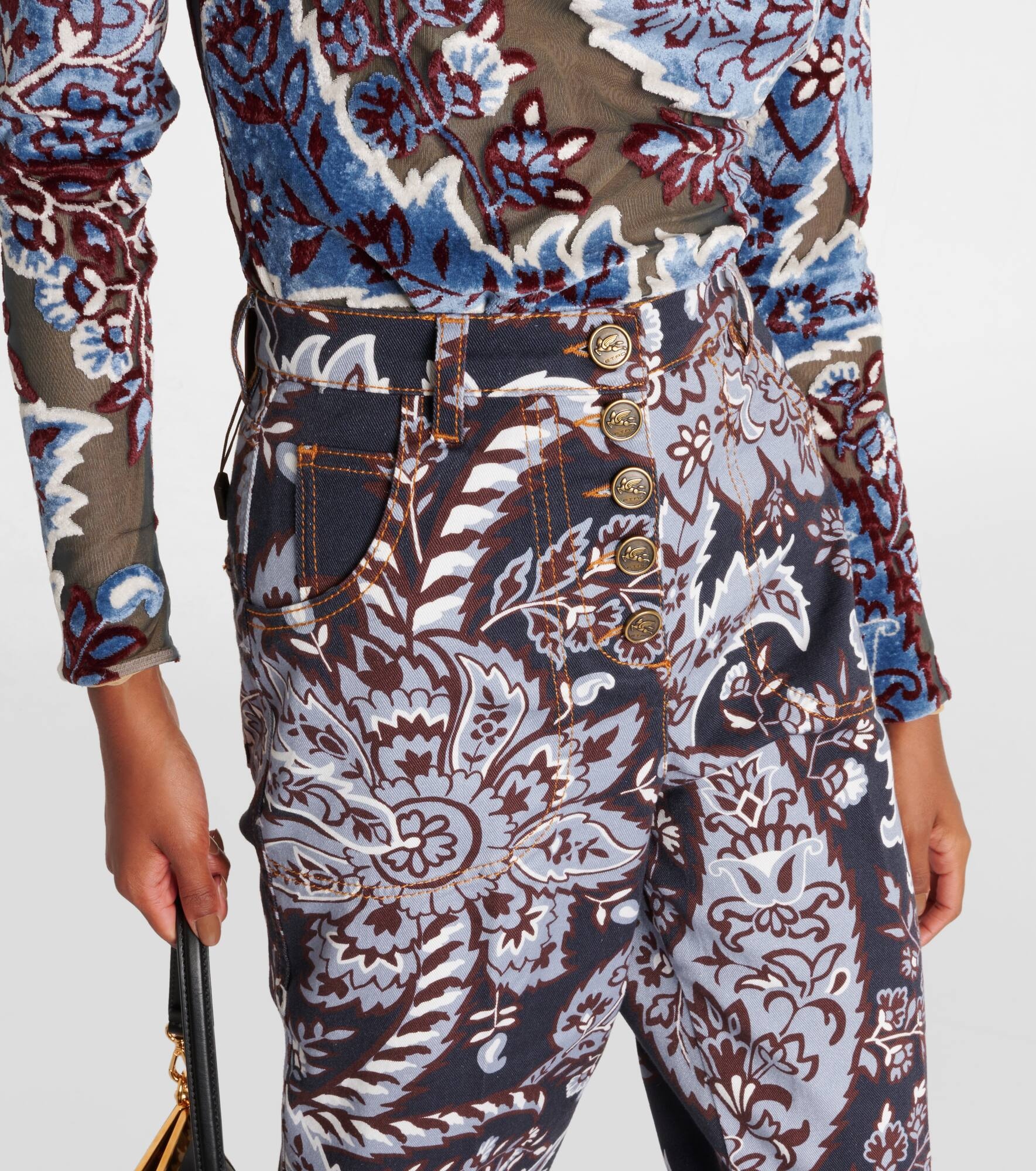 Paisley high-rise flared jeans - 4