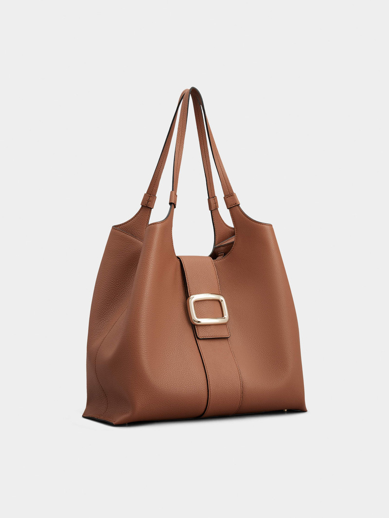 Viv' Choc Medium Shopping Bag in Leather 2