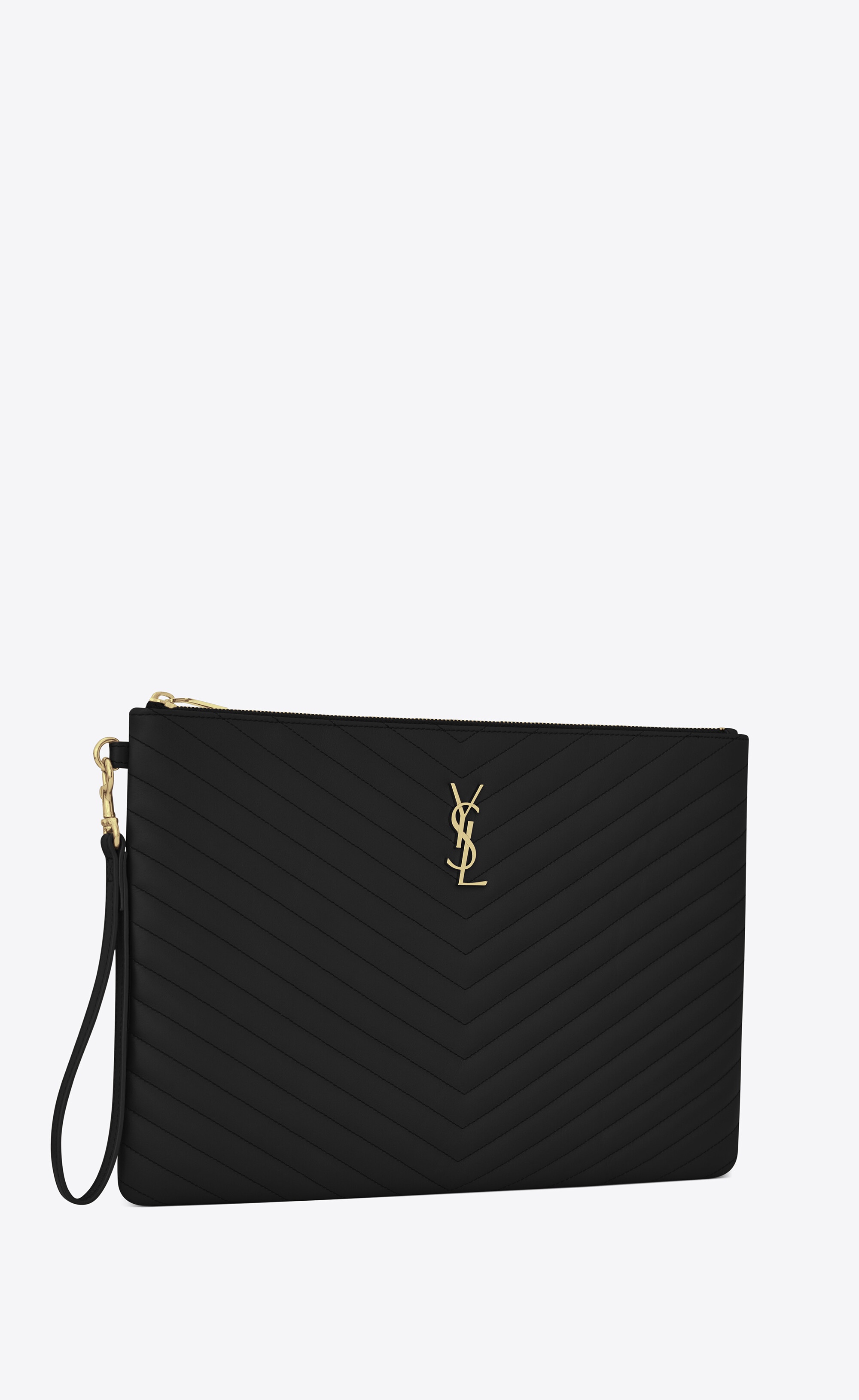 SAINT LAURENT Saint Laurent Monogram clutch bag in grain de poudre