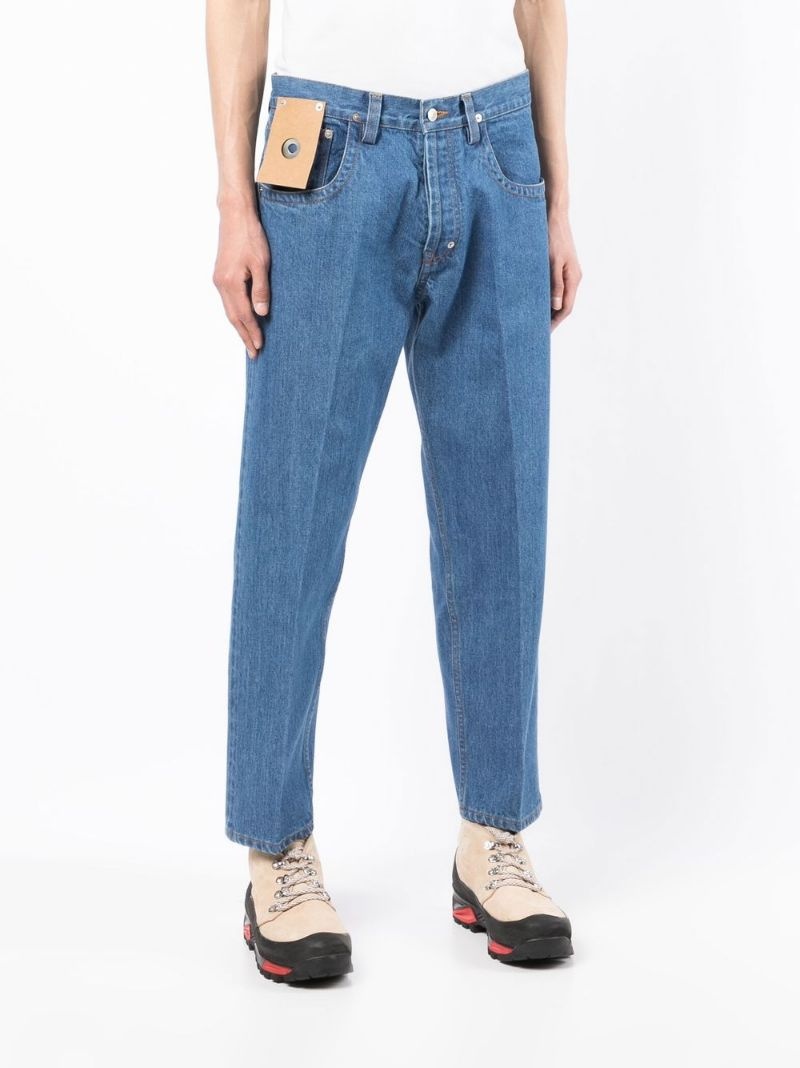 logo-patch straight-leg jeans - 3