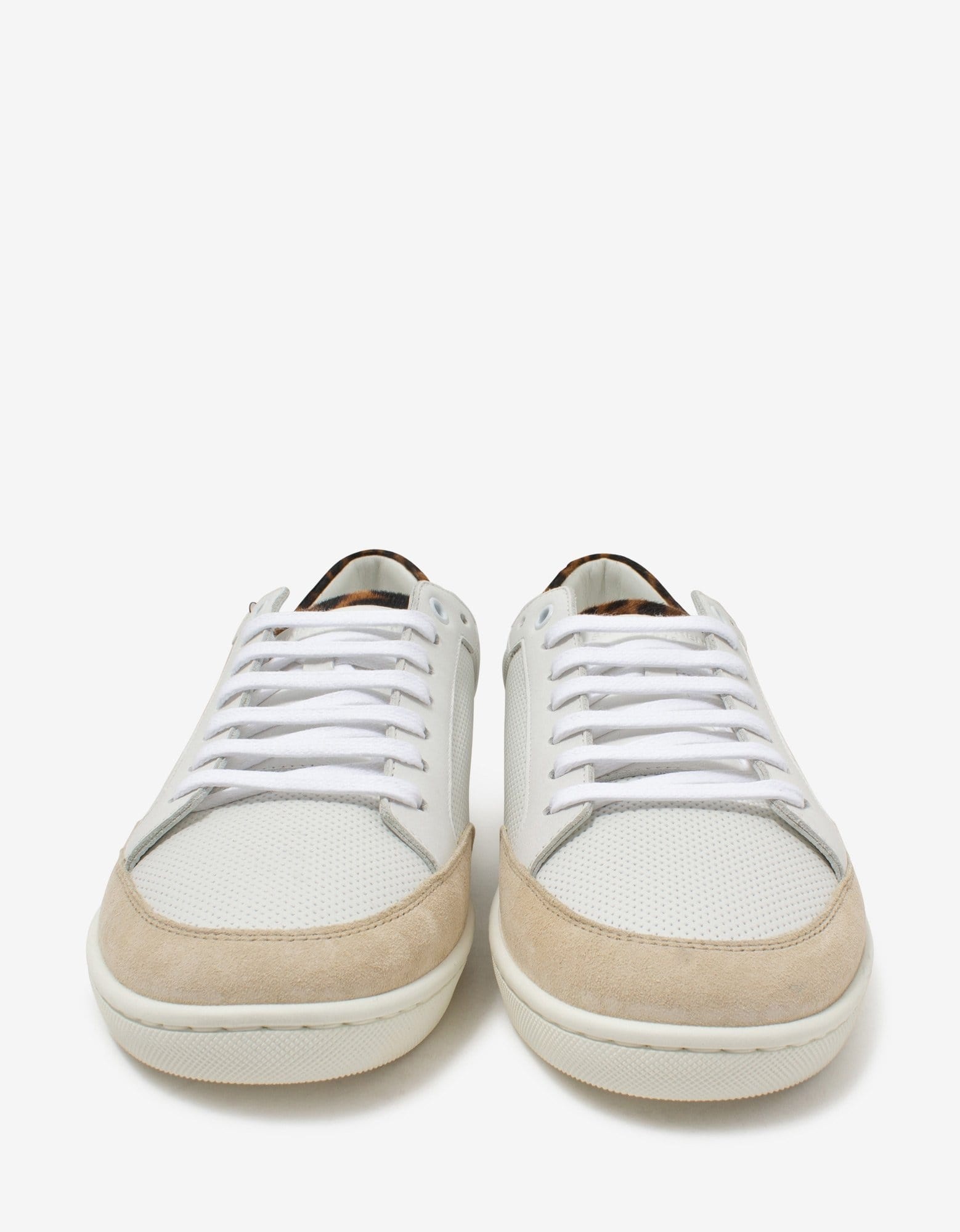 Court Classic SL/10 White Perforated Leather Trainers - 5