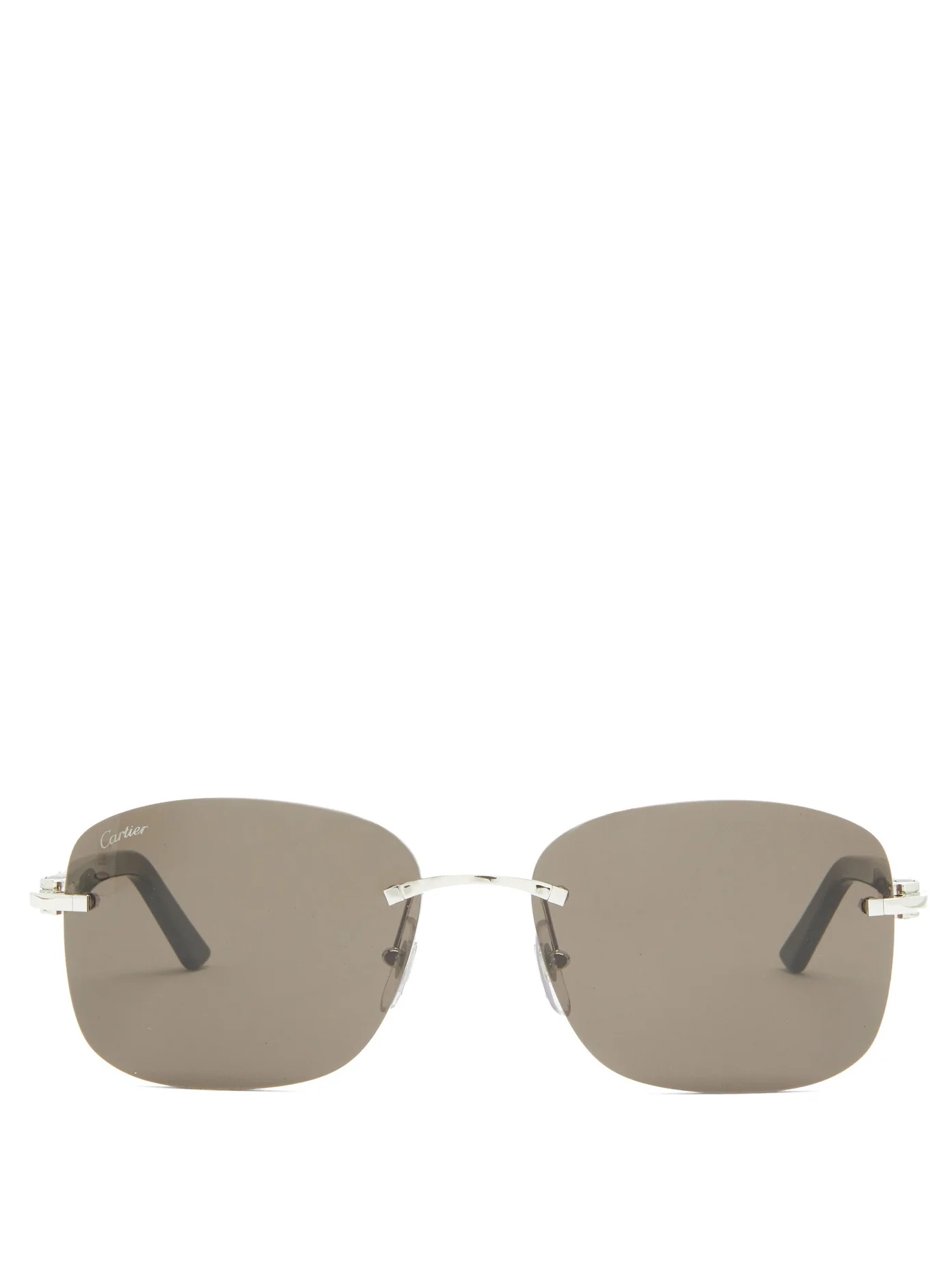 C Décor rimless square acetate sunglasses - 1