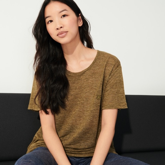 Unisex Linen Jersey T-Shirt Solid - 11