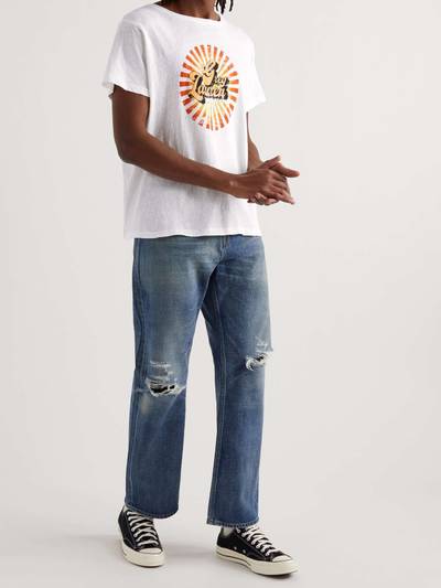Greg Lauren Logo-Print Distressed Recycled Cotton-Jersey T-Shirt outlook