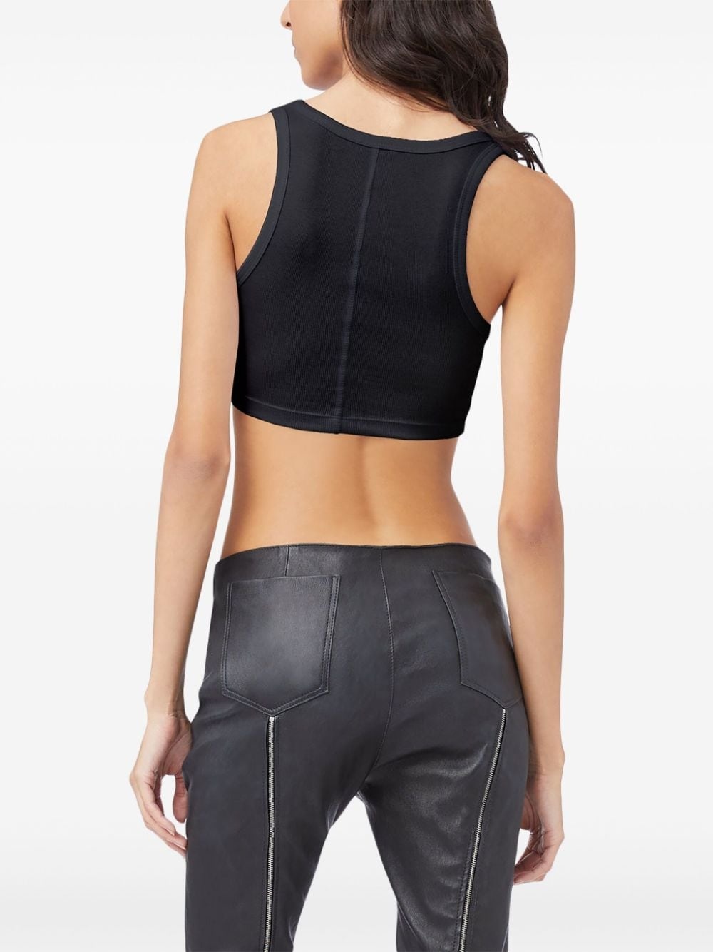 logo-embroidered cropped top - 4