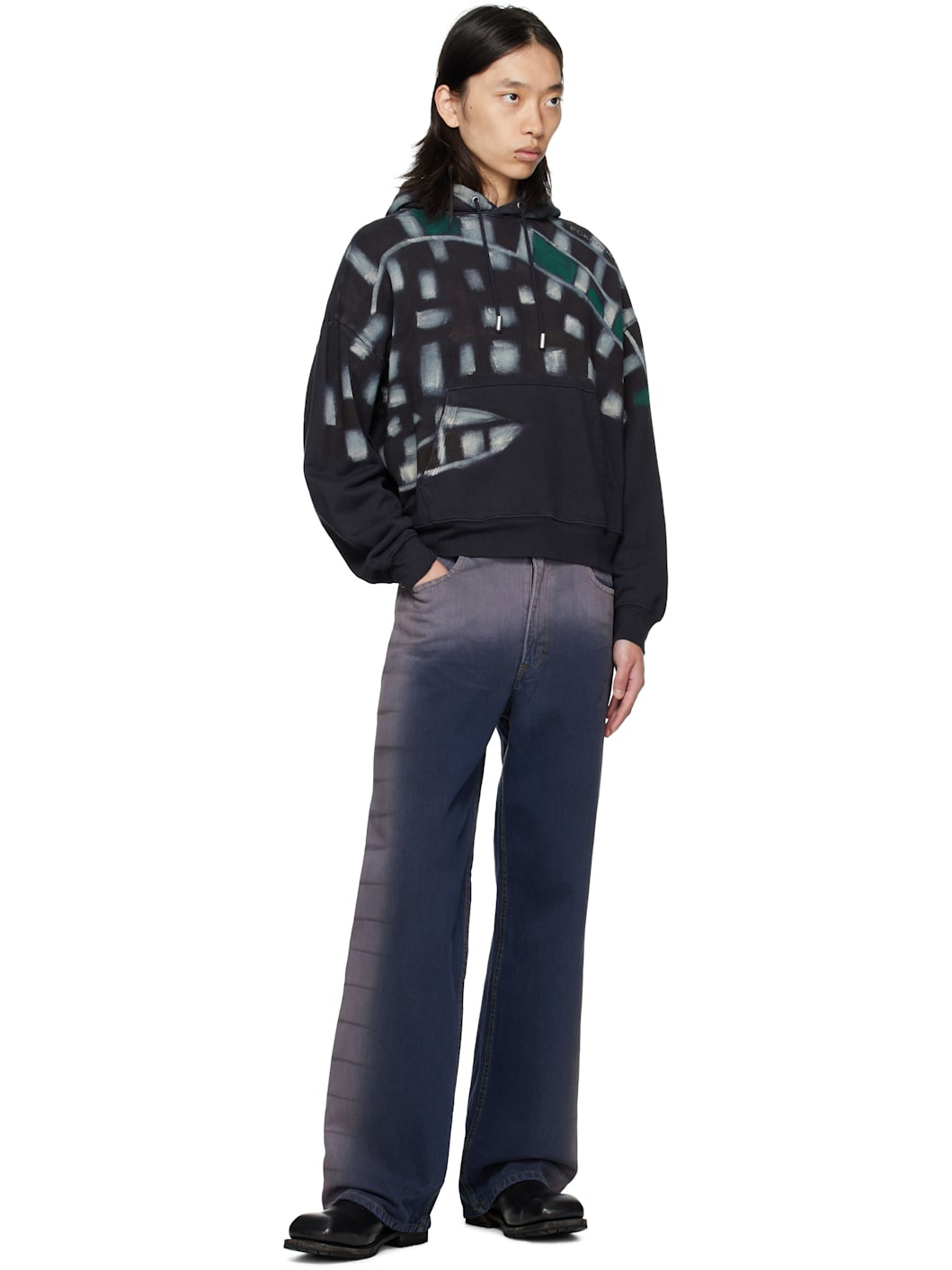 Blue & Purple Wide-Leg Jeans - 4