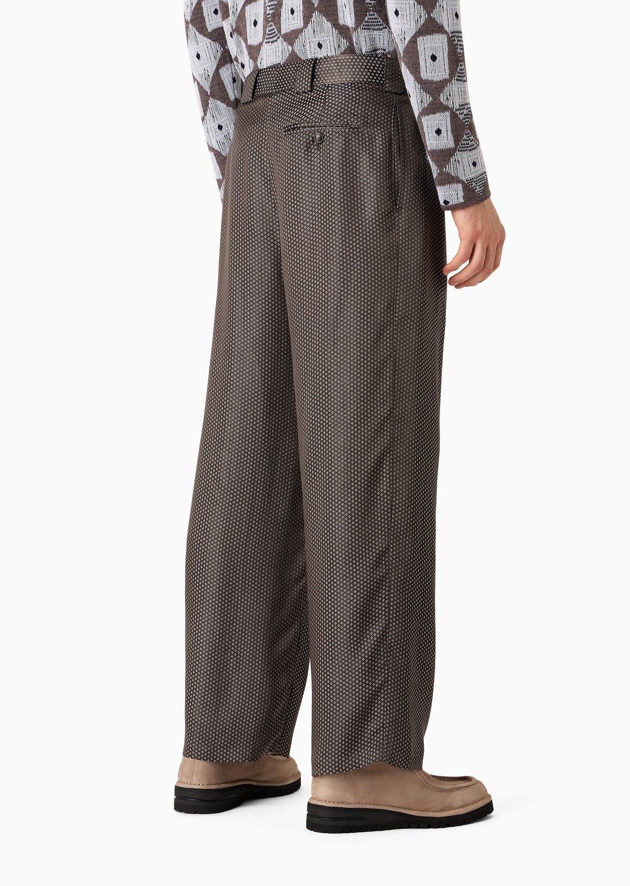 ASV viscose-blend jacquard single-pleat trousers - 3
