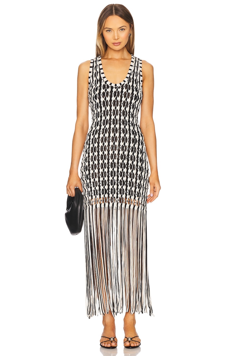 Sonia Tank Dress in White &amp; Black Multi - 4