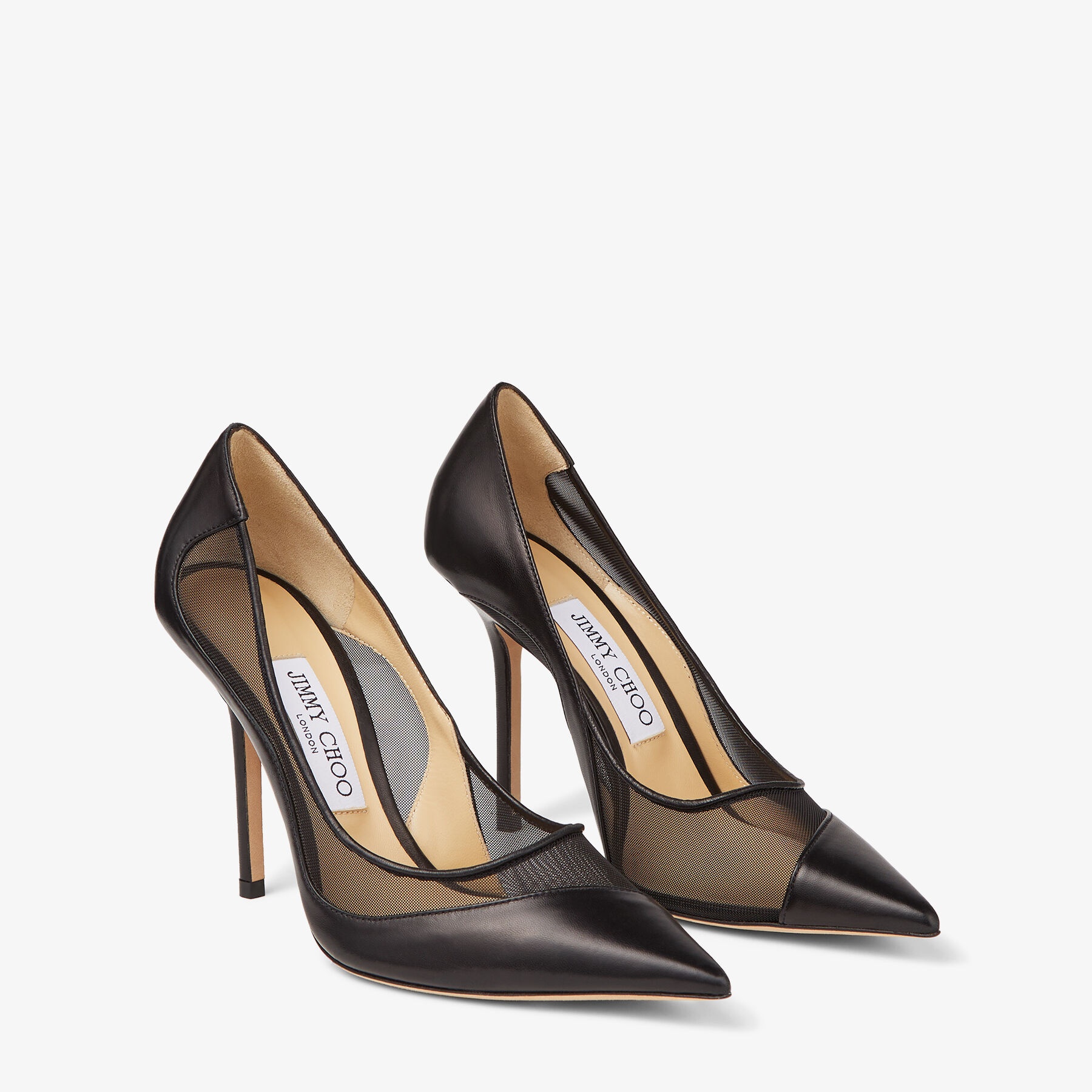 Love 100
Black Nappa and Mesh Pointed-Toe Pumps - 3