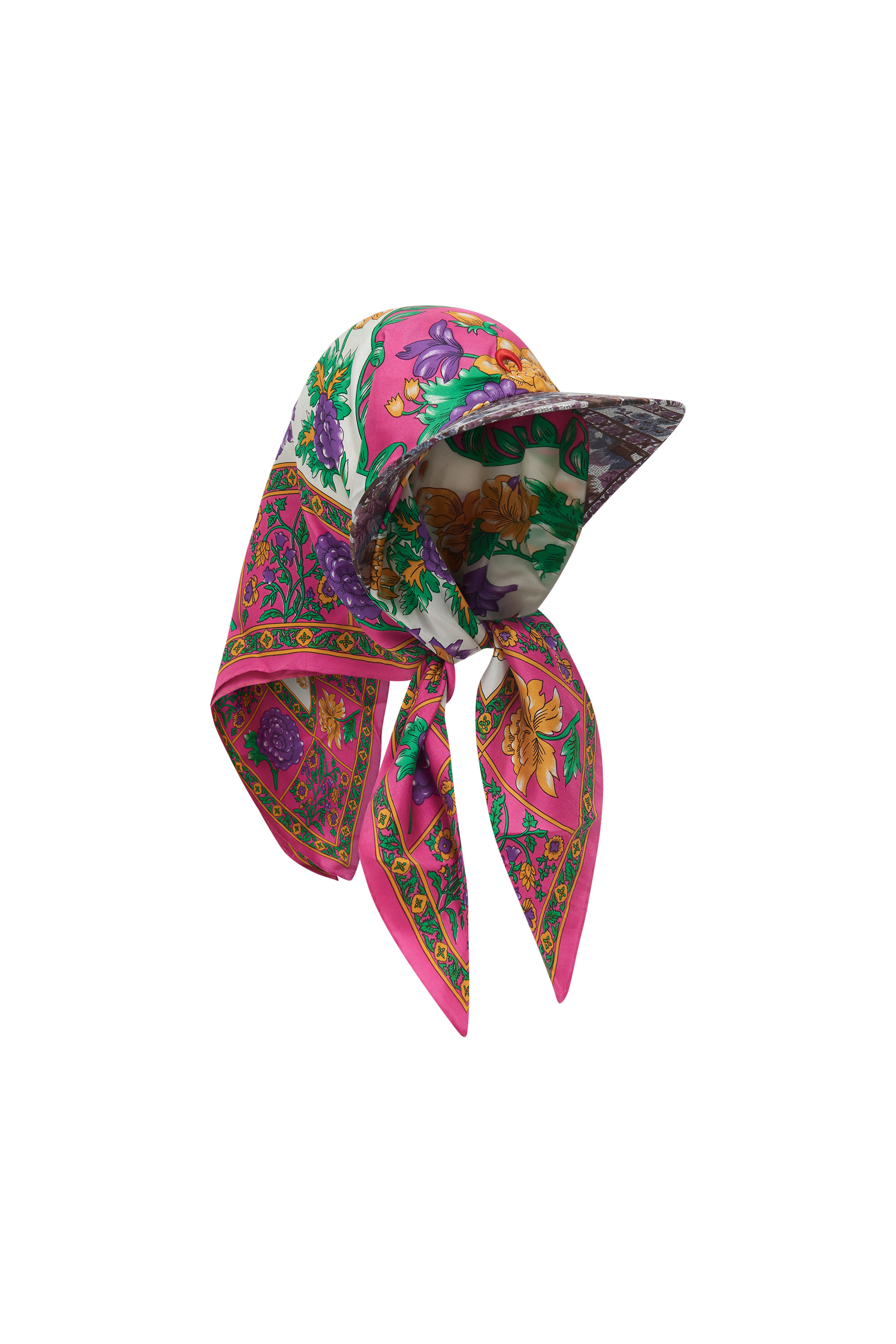 Regenerated Silk Scarves Veiled Cap - 3