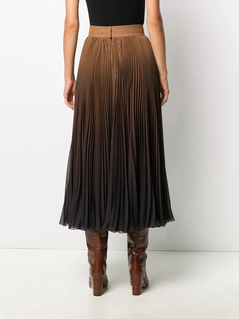 ombré pleated midi skirt - 4