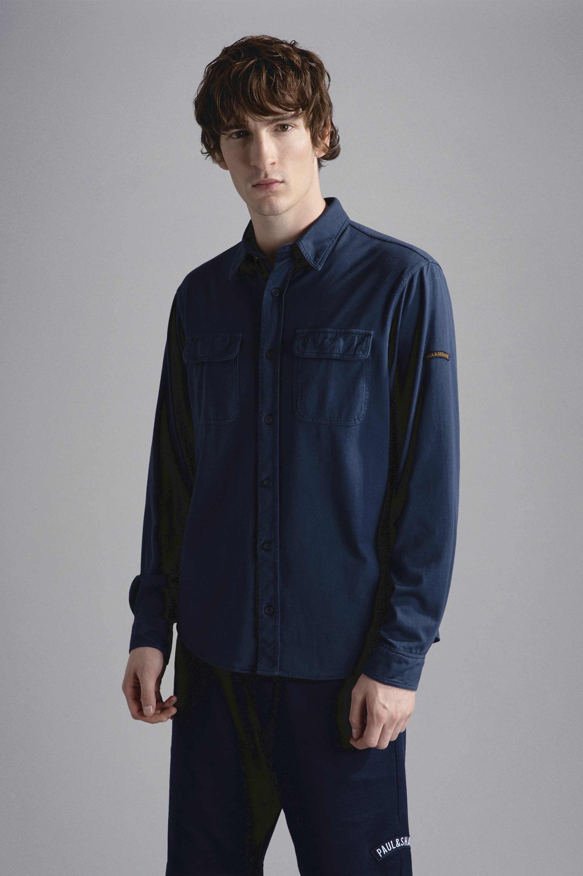 GARMENT DYED COTTON OVERSHIRT - 6