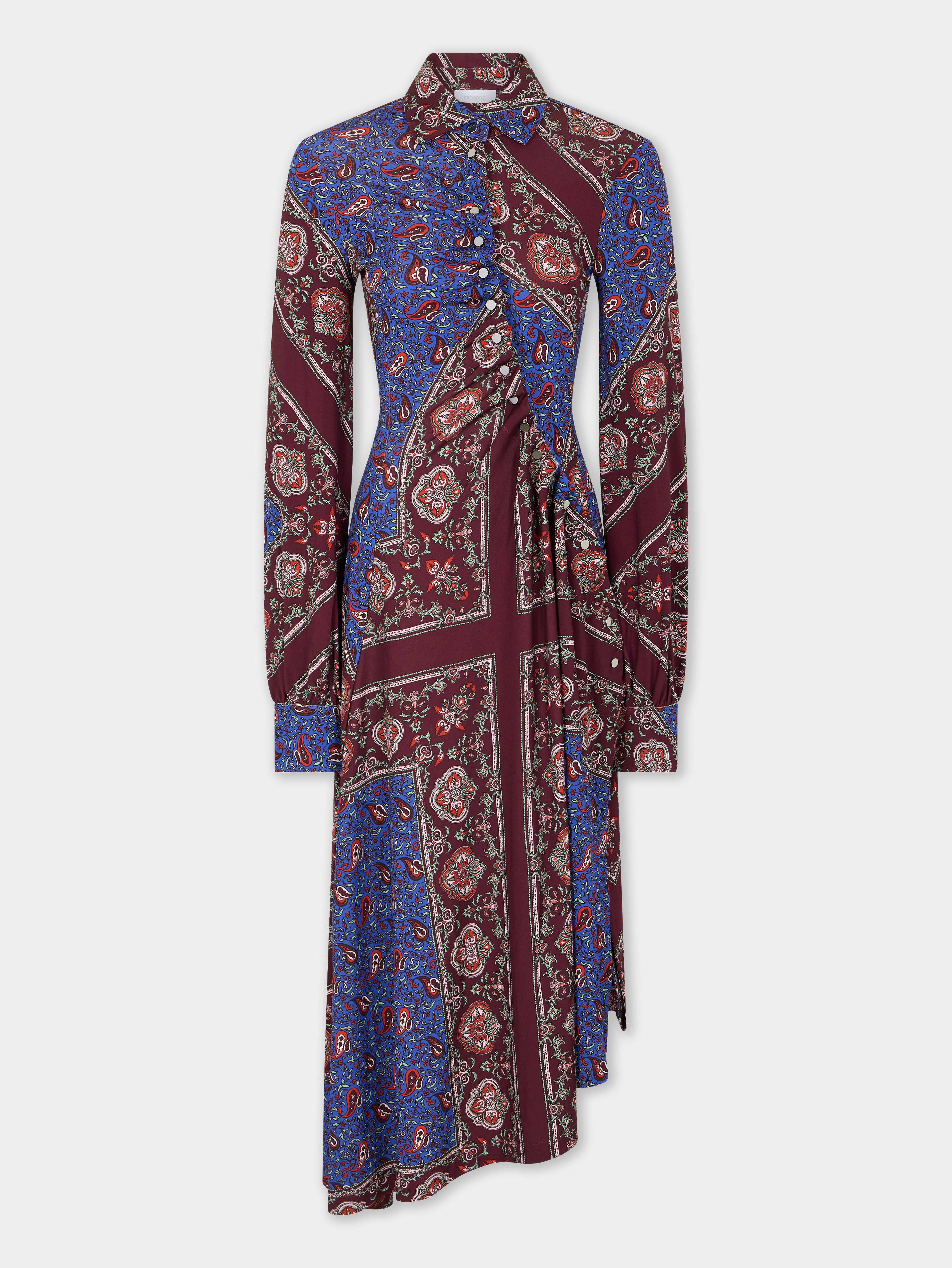 DRAPED MIDI DRESS IN PRINTED JERSEY - 5