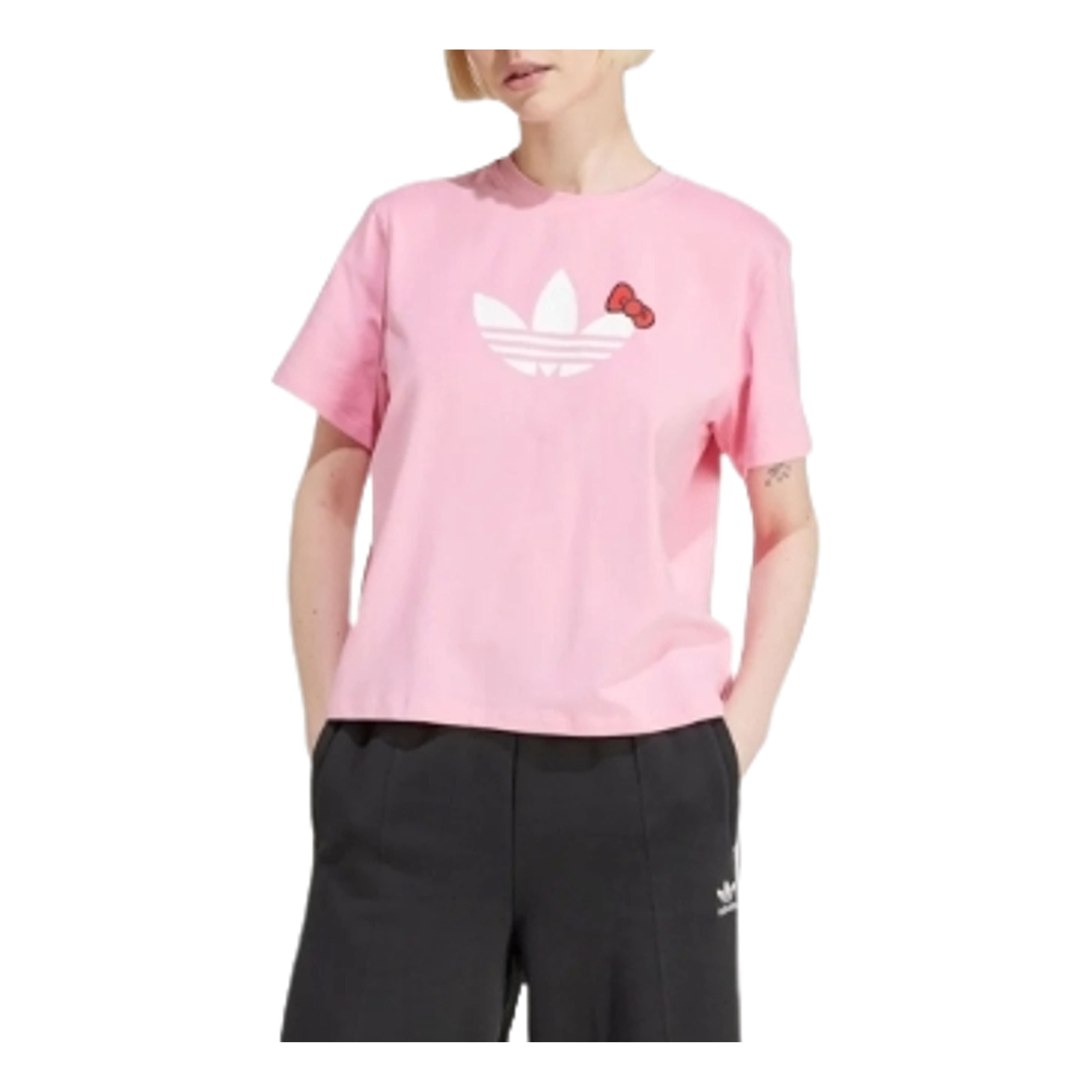 adidas WMNS adidas x Hello Kitty Trefoil T Shirt Pink IX7882 REVERSIBLE