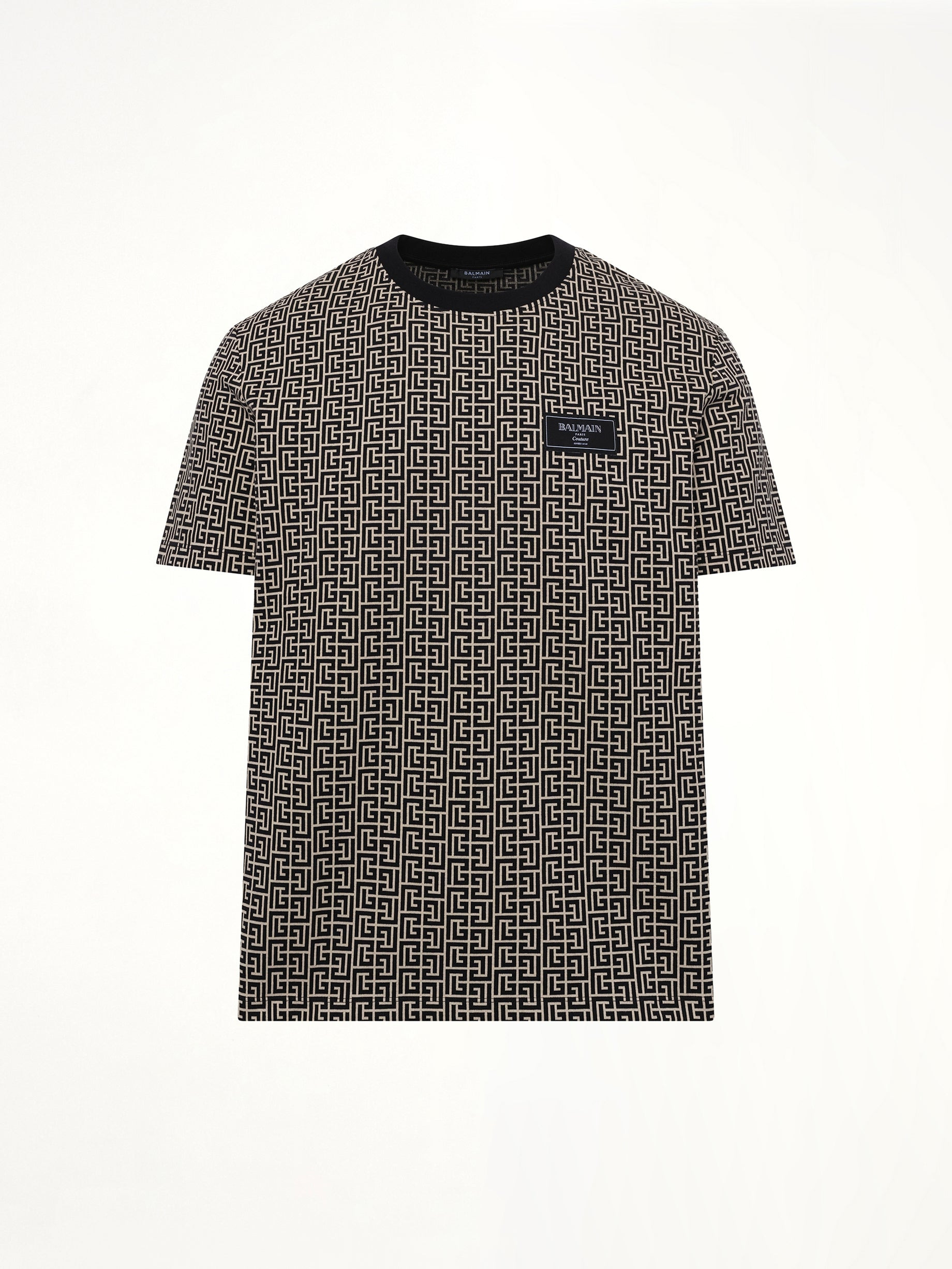 Monogram Couture Label Regular T-Shirt in Ivory/Black - 2