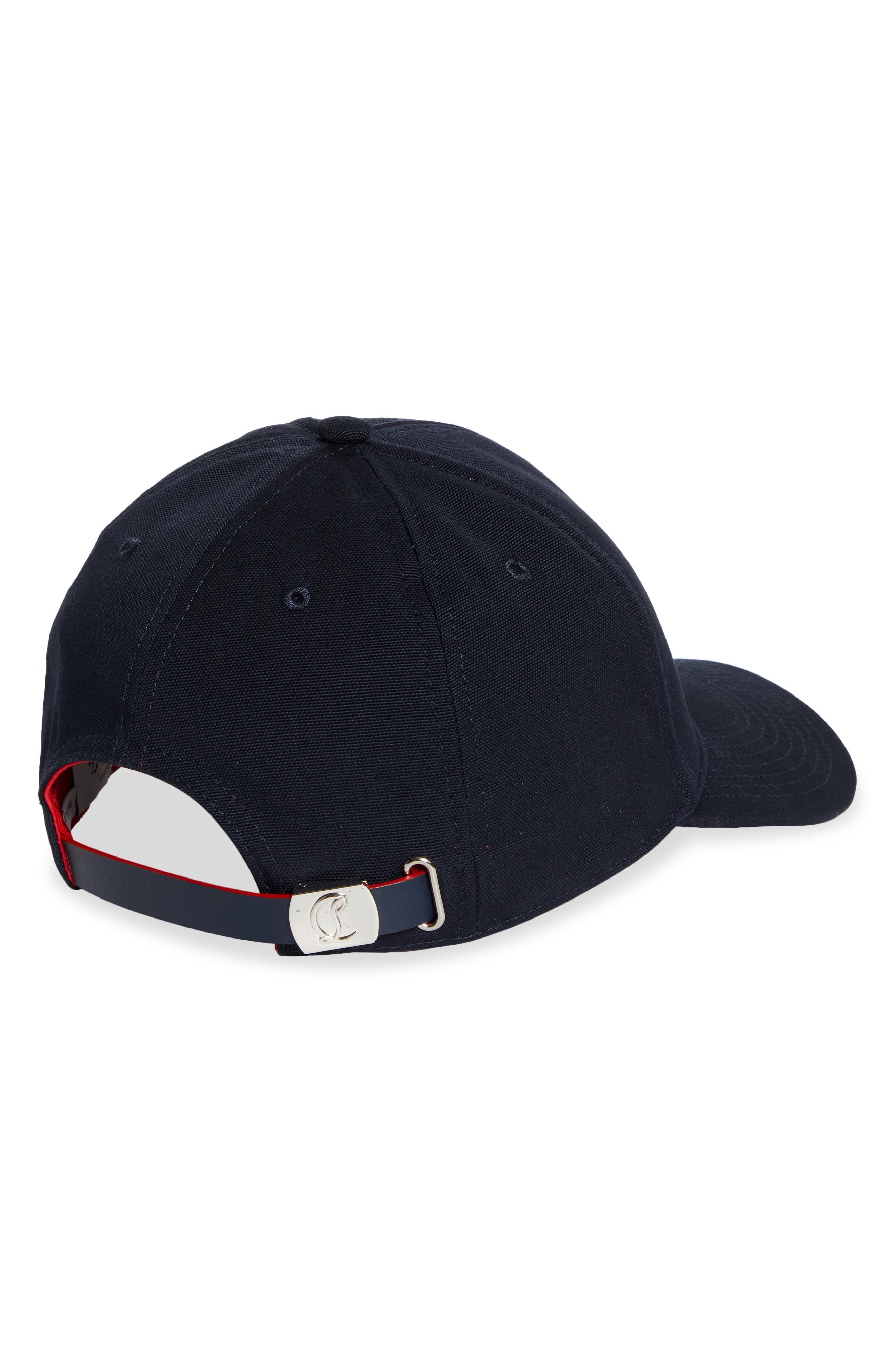 Christian Louboutin Mooncrest Ivy Embroidered Monogram Canvas Baseball Cap in Navy at Nordstrom - 2