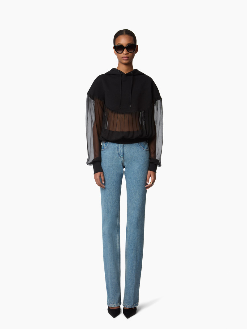 Fluid Chiffon Hoodie 1