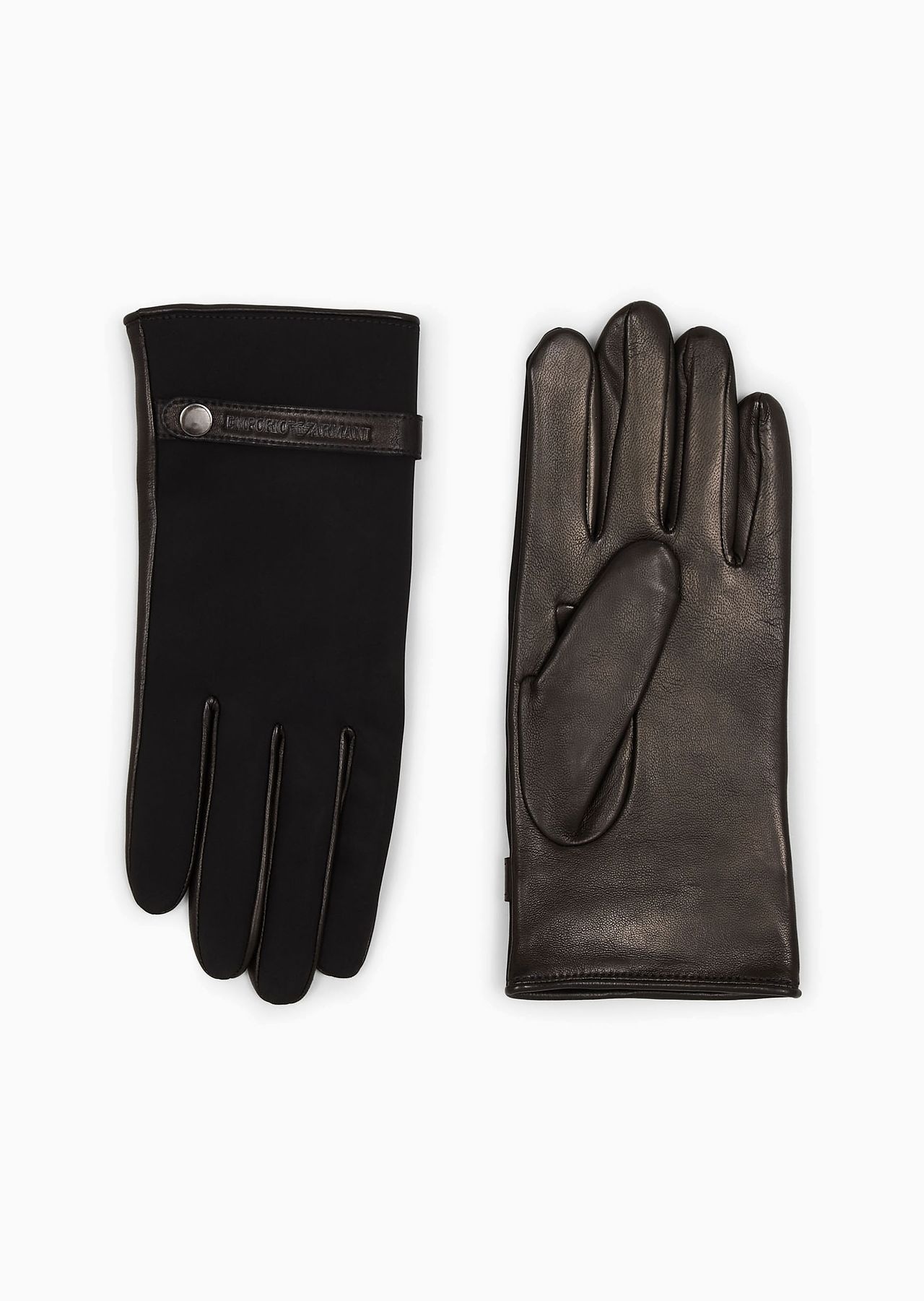 Nylon and lambskin nappa leather gloves - 1