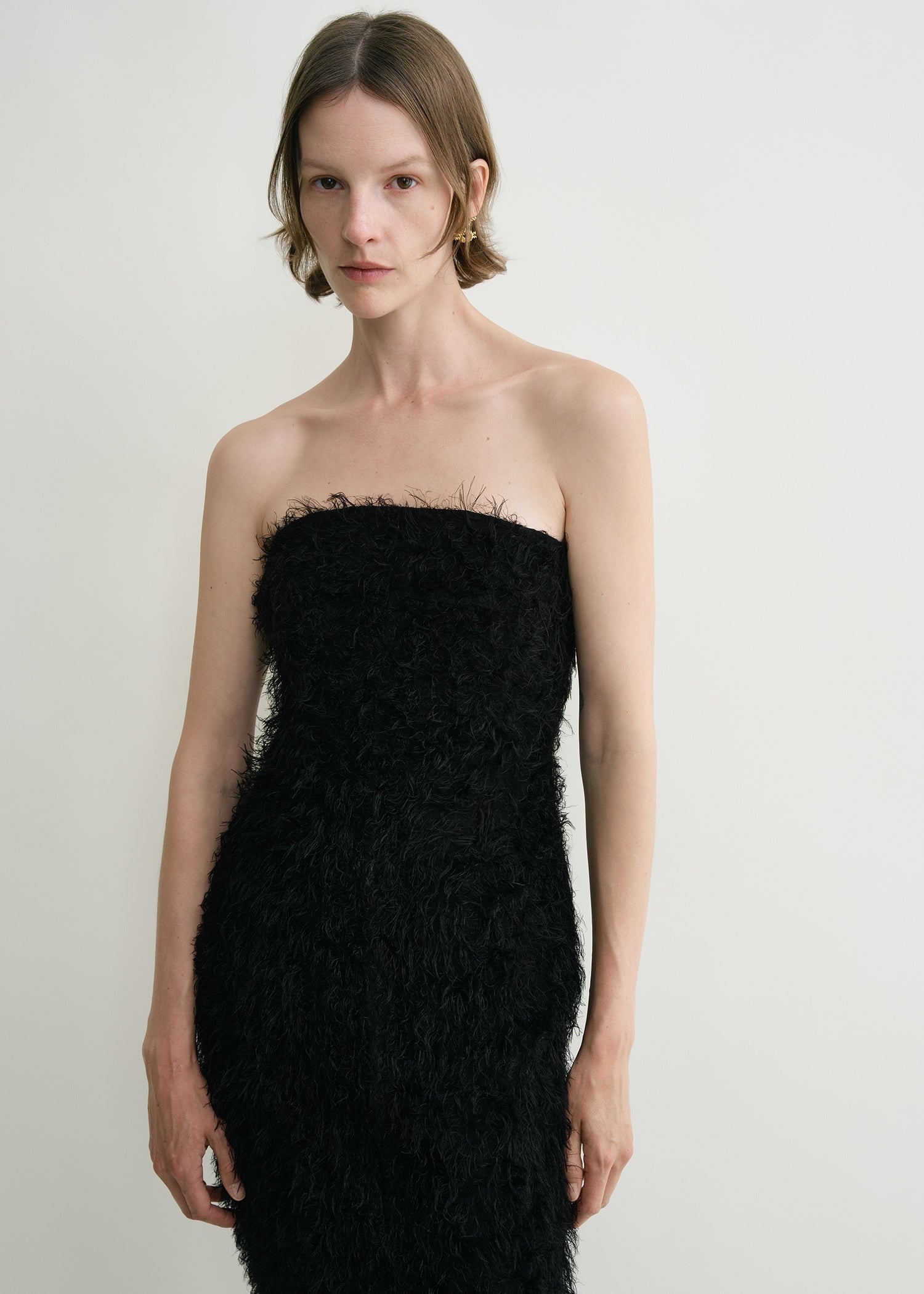 Strapless fil coupé dress black - 5
