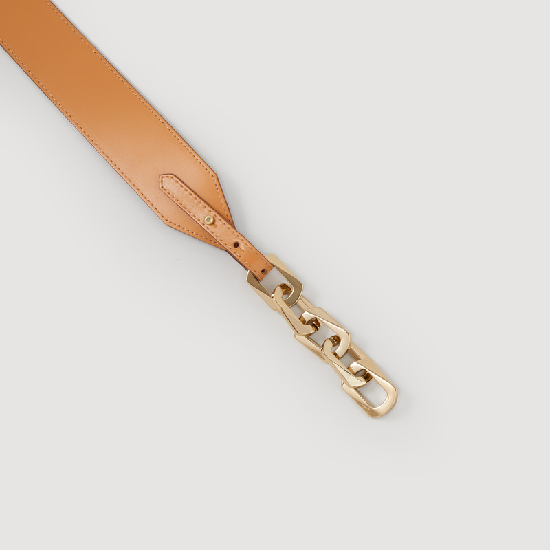 Sandro Leather belt with chain outlook