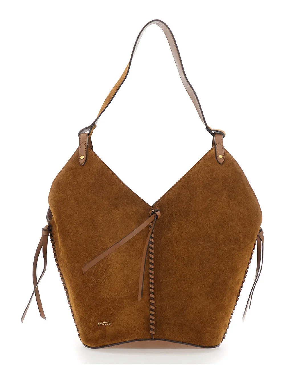 Isabel Marant Women 'Tampa' Brown Shoulder Bag With Single Shoulder Strap And Knot Detail In Suede W - 1