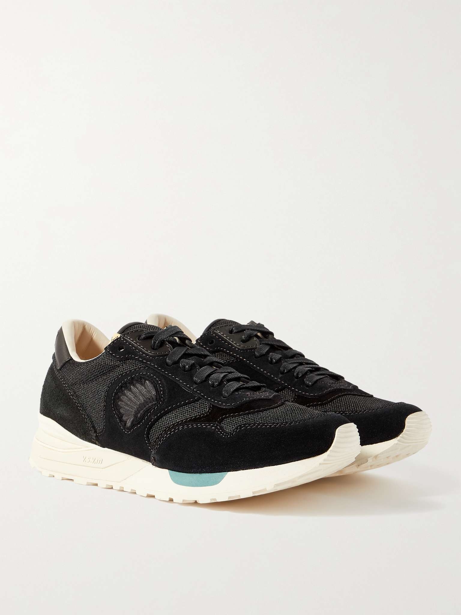 Roland Leather-Trimmed Suede and Mesh Sneakers - 4