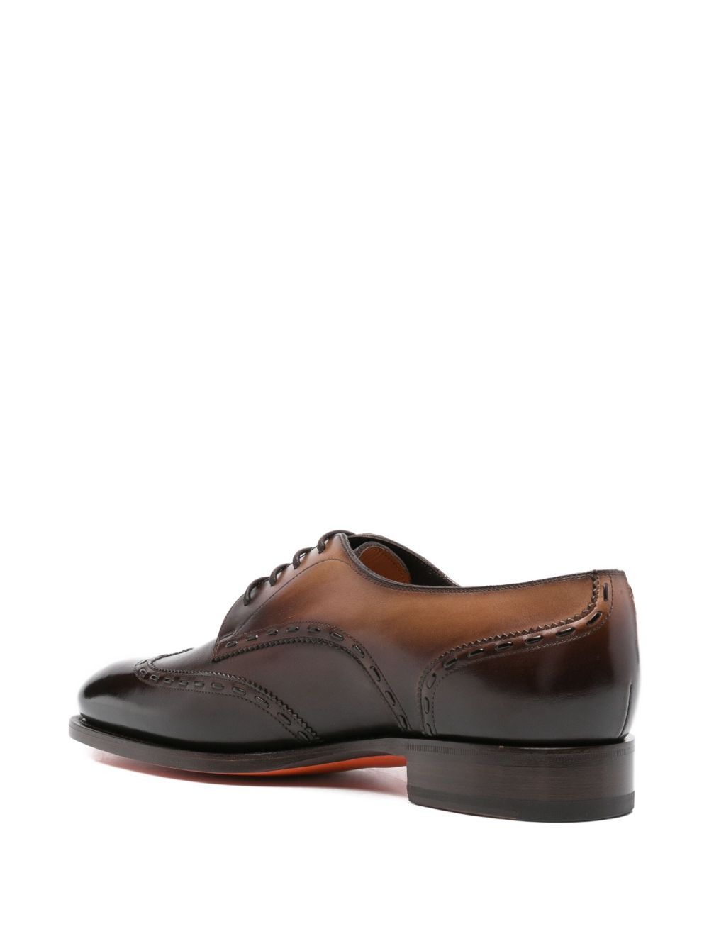 leather stitching-detail shoes - 3