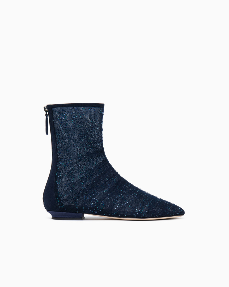 ANKLE BOOTS WITH TULLE AND RHINESTONES 1