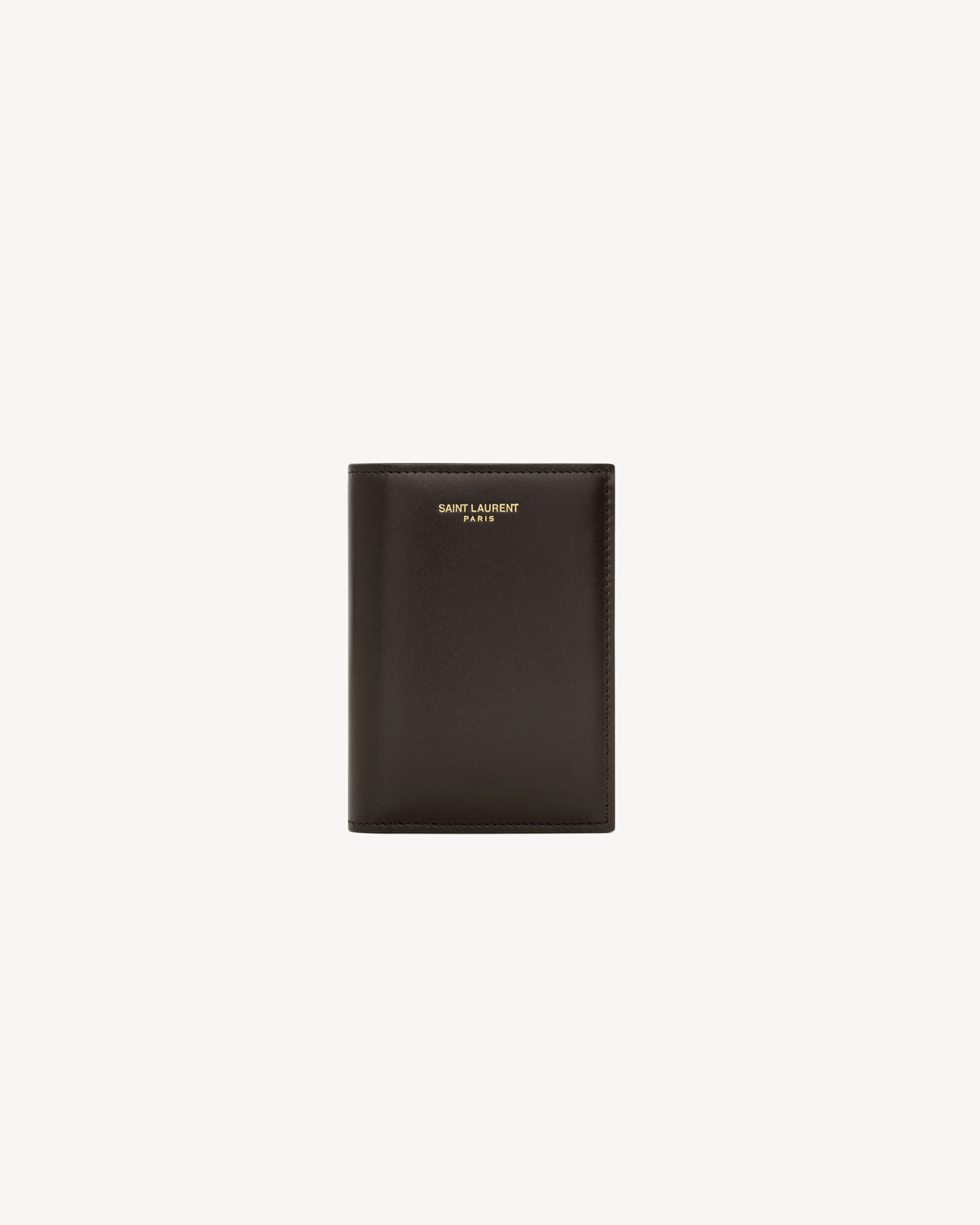 SAINT LAURENT PARIS CREDIT CARD WALLET IN TWO-TONE SMOOTH LEATHER - 1