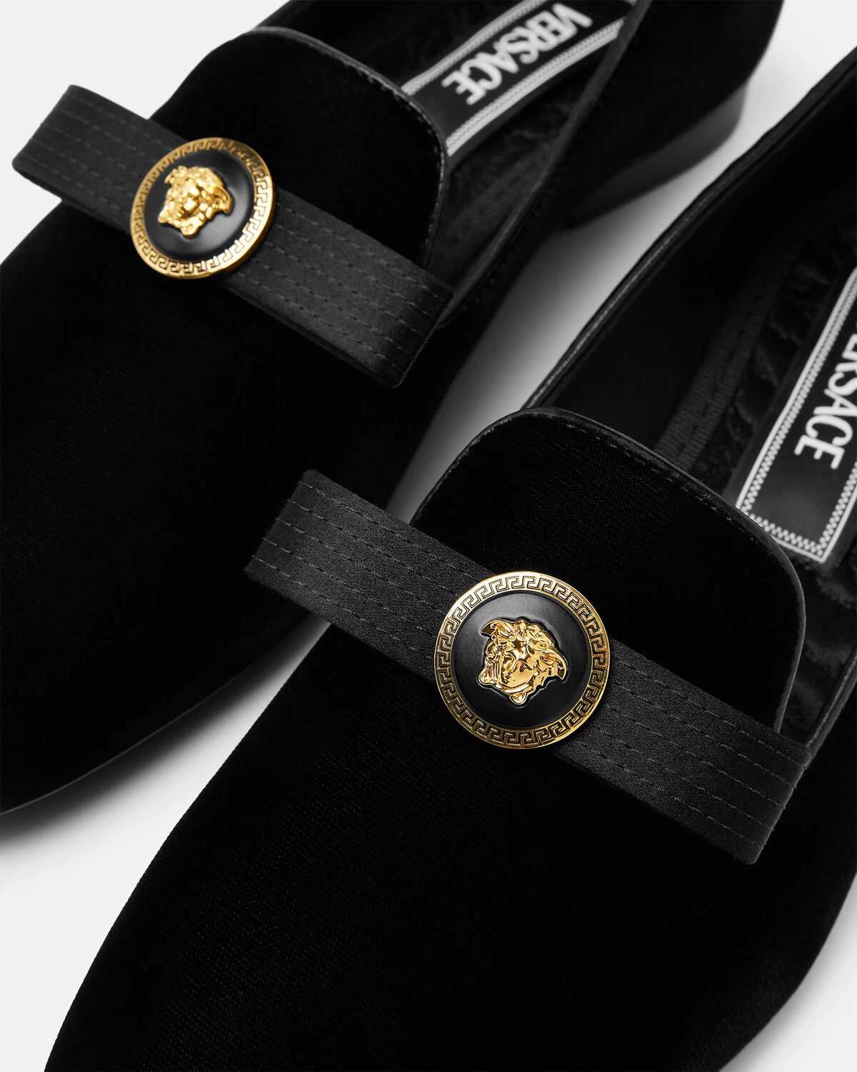 Gianni Ribbon Velvet Slippers - 5