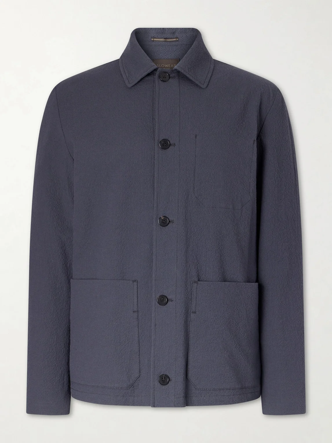 Cotton and Silk-Blend Seersucker Overshirt - 1