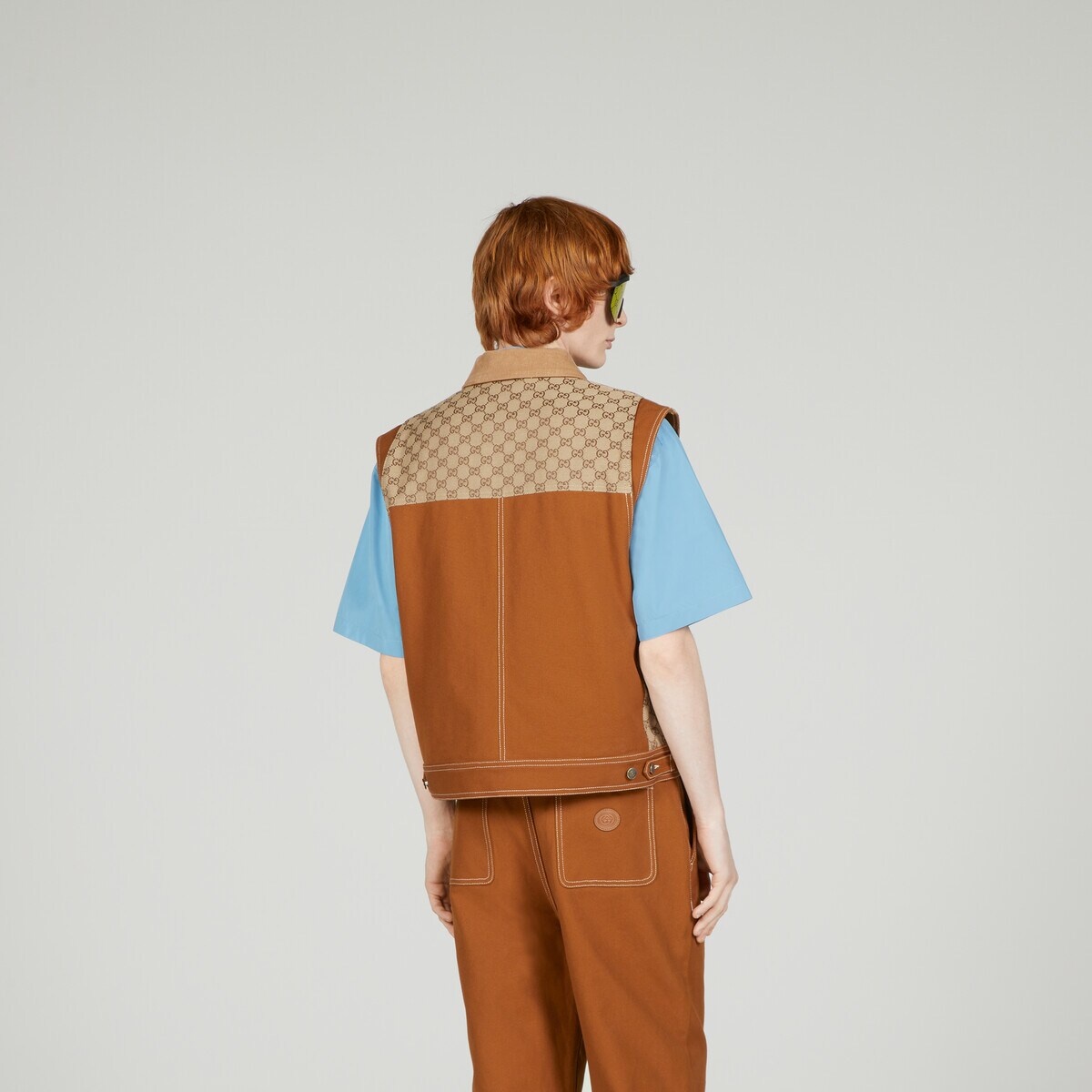 Cotton canvas and GG Supreme gilet - 7