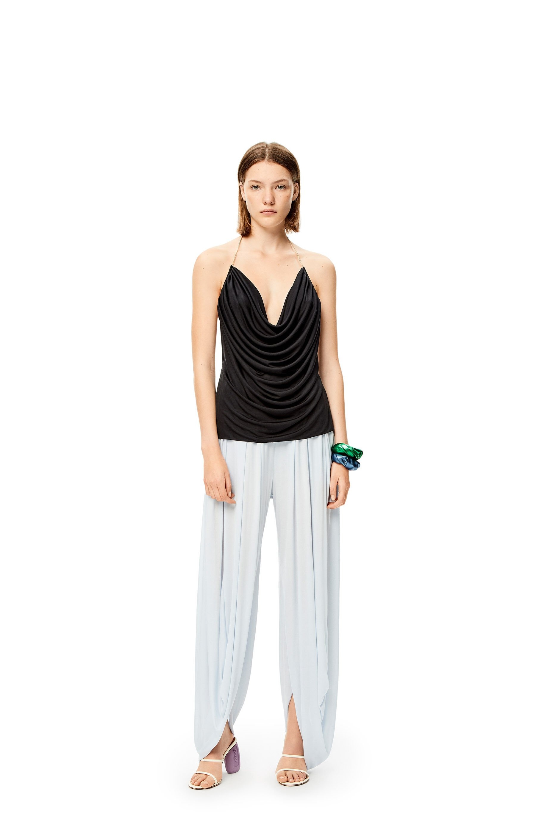 Chain draped top in silk - 2
