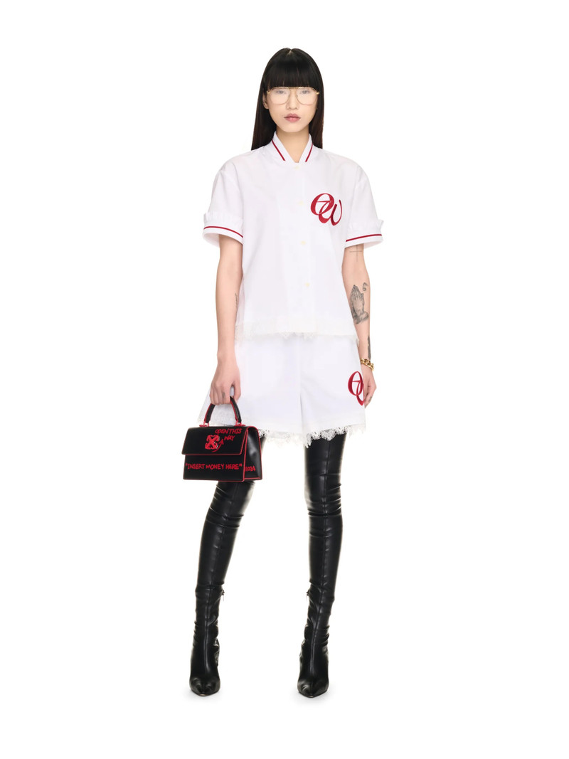 Off-White Poplin Ow Embr Baseball Short outlook