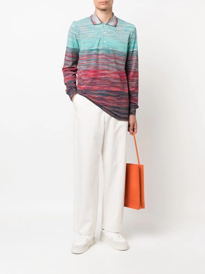 Missoni striped long-sleeve polo shirt outlook